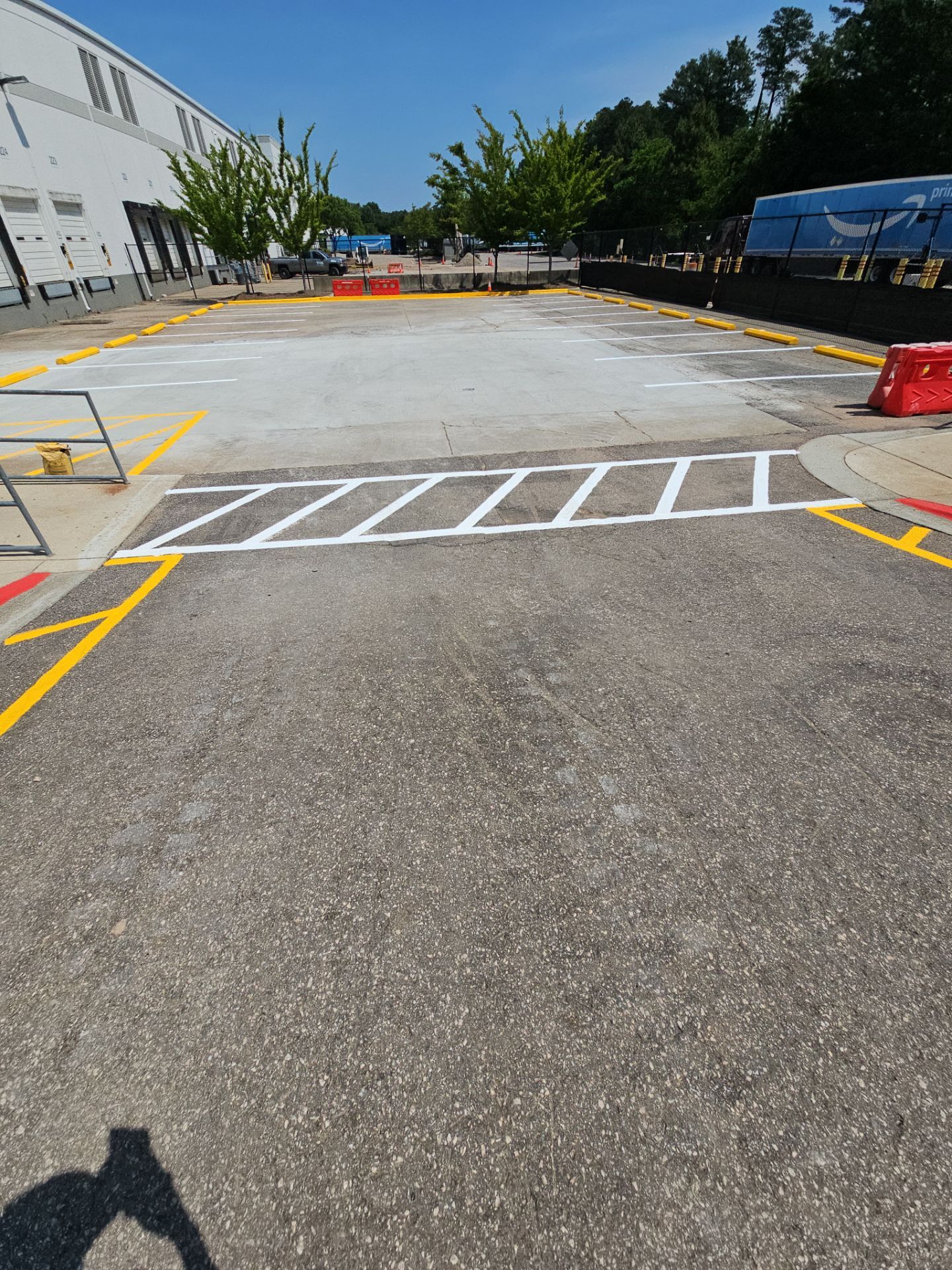 Striping Amazon Parking Lot  by Billy Weatherspoon Contractor