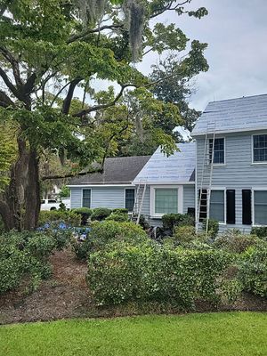 Two-Story Roof Replacement in Progress in Wilmington, NC