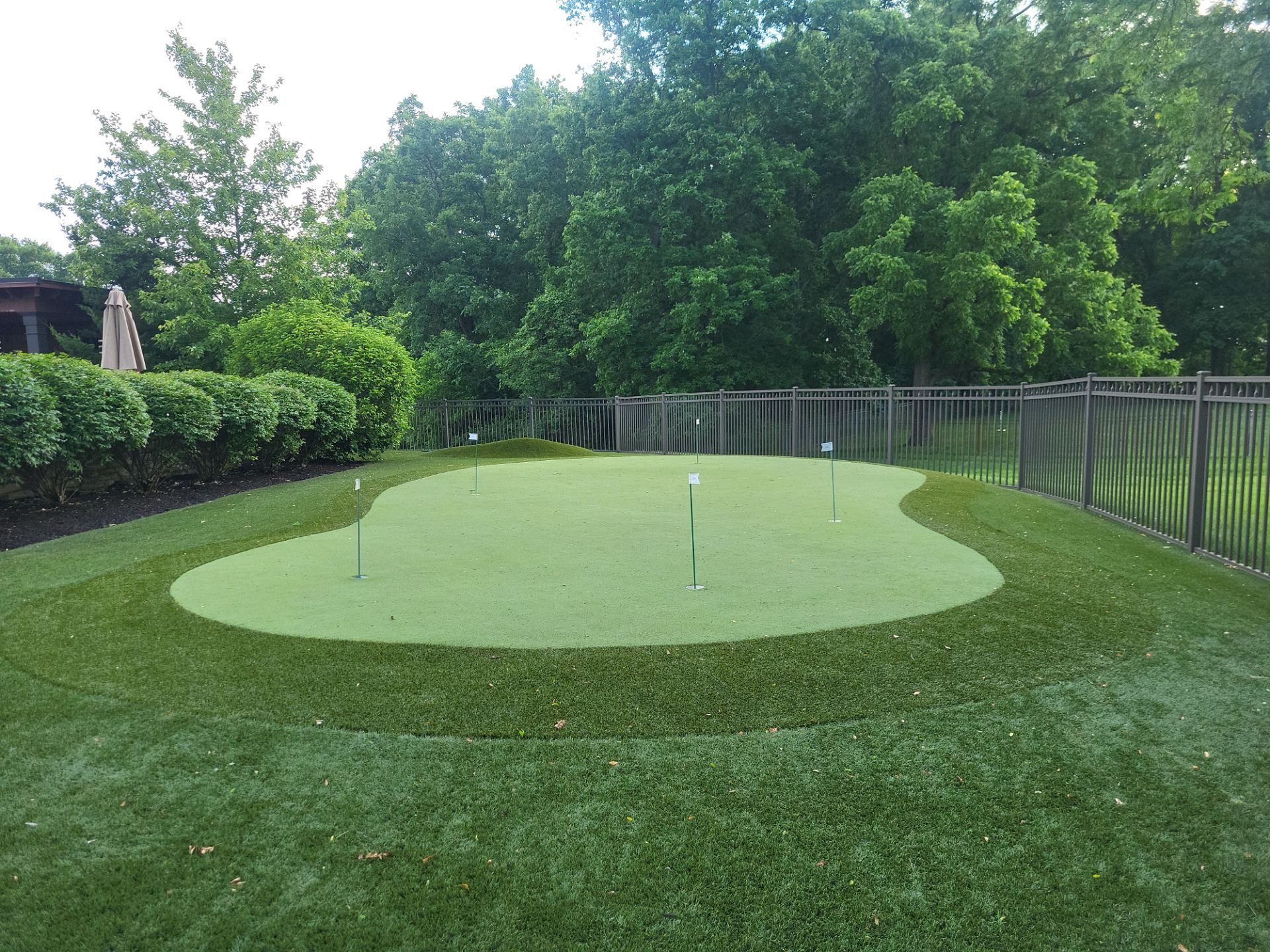 Custom Backyard Putting Green and Synthetic Turf Lawn in Delaware by Southwest Greens Midwest