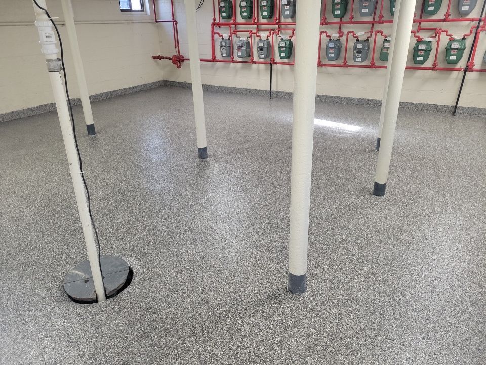 Laundry Room Floor Coating using Penntek- Silver Creek by Spectrum Painting, LLC