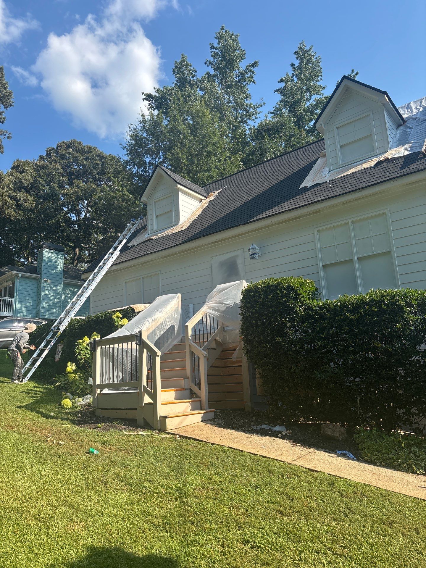 James Hardie Siding Install, Rotten Wood and Gutter Replacement and Exterior Painting by Nelson Exteriors 