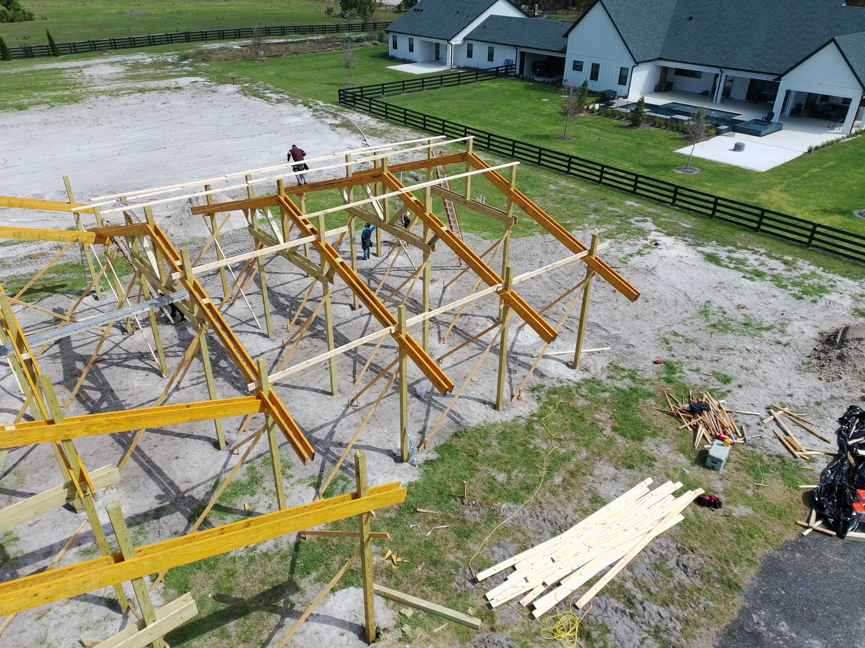 Custom Post-Frame Horse Barn and Shingle Roof Installation in Geneva by Fortified Roofing Solutions Corp.
