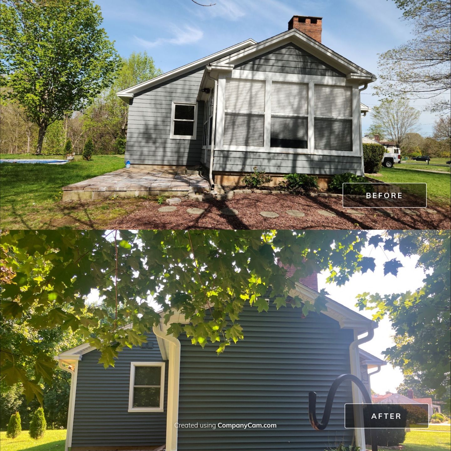 Siding using Cert Monogram D/4 x 12'6" clapboard, Pacific Blue by DiGiorgi Roofing and Siding Inc