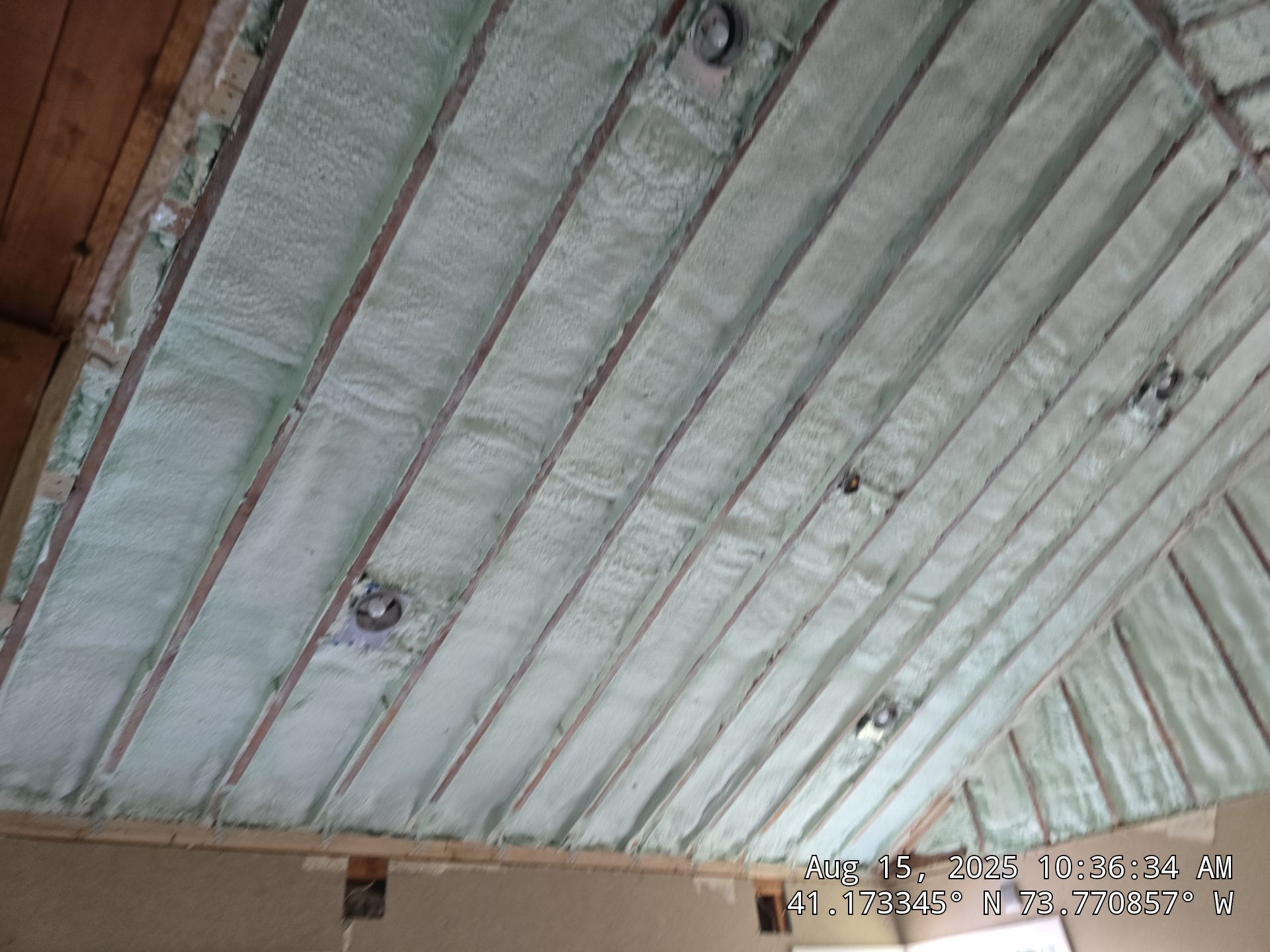 Cathedral Ceiling using Closed Cell Spray Foam by NYS Foam & Energy