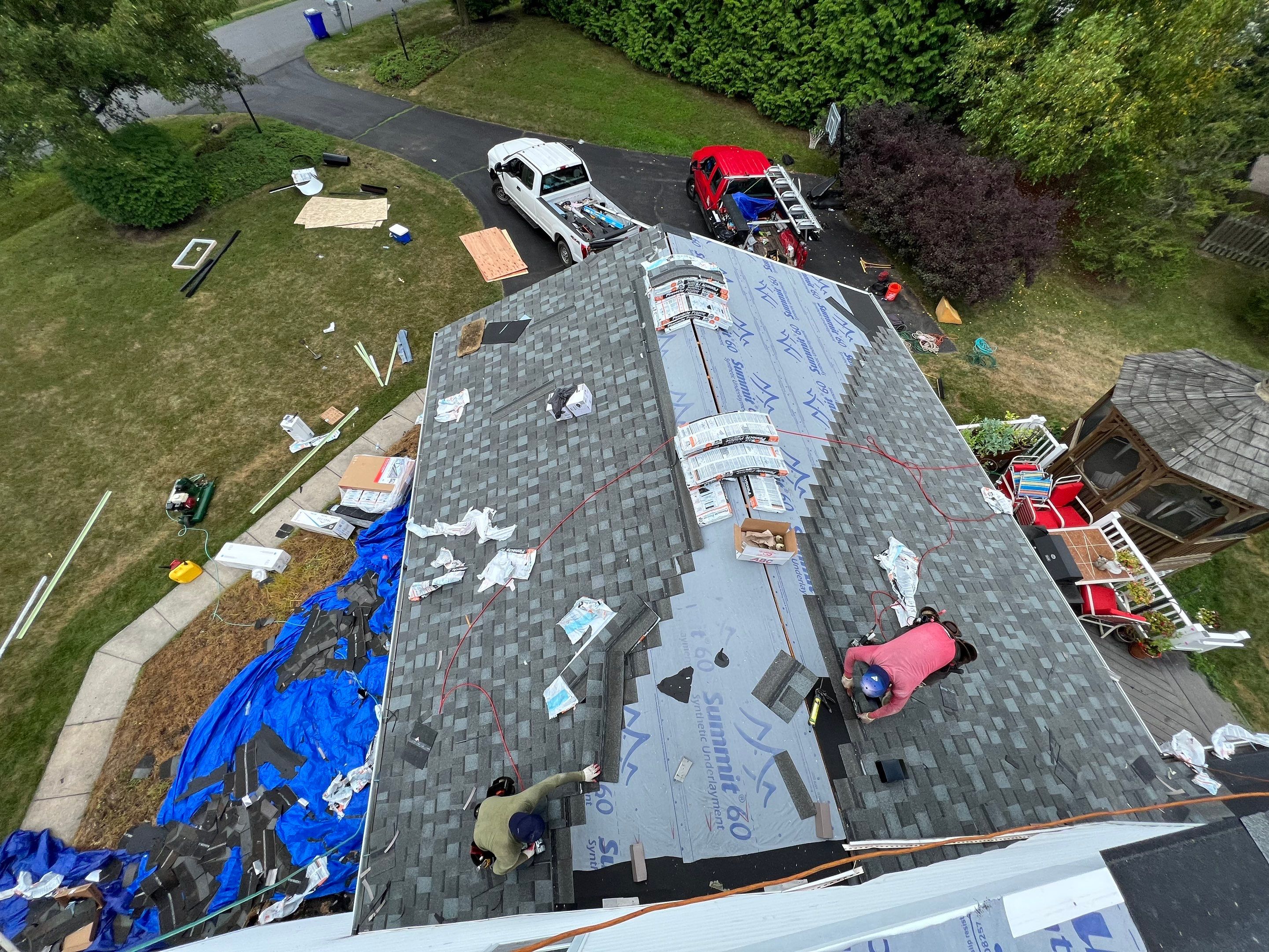 Residential Roofing Installation using Atlas Pinnacle Pristine Coastal Granite Architectural Shingles by Frederick Roof Repair