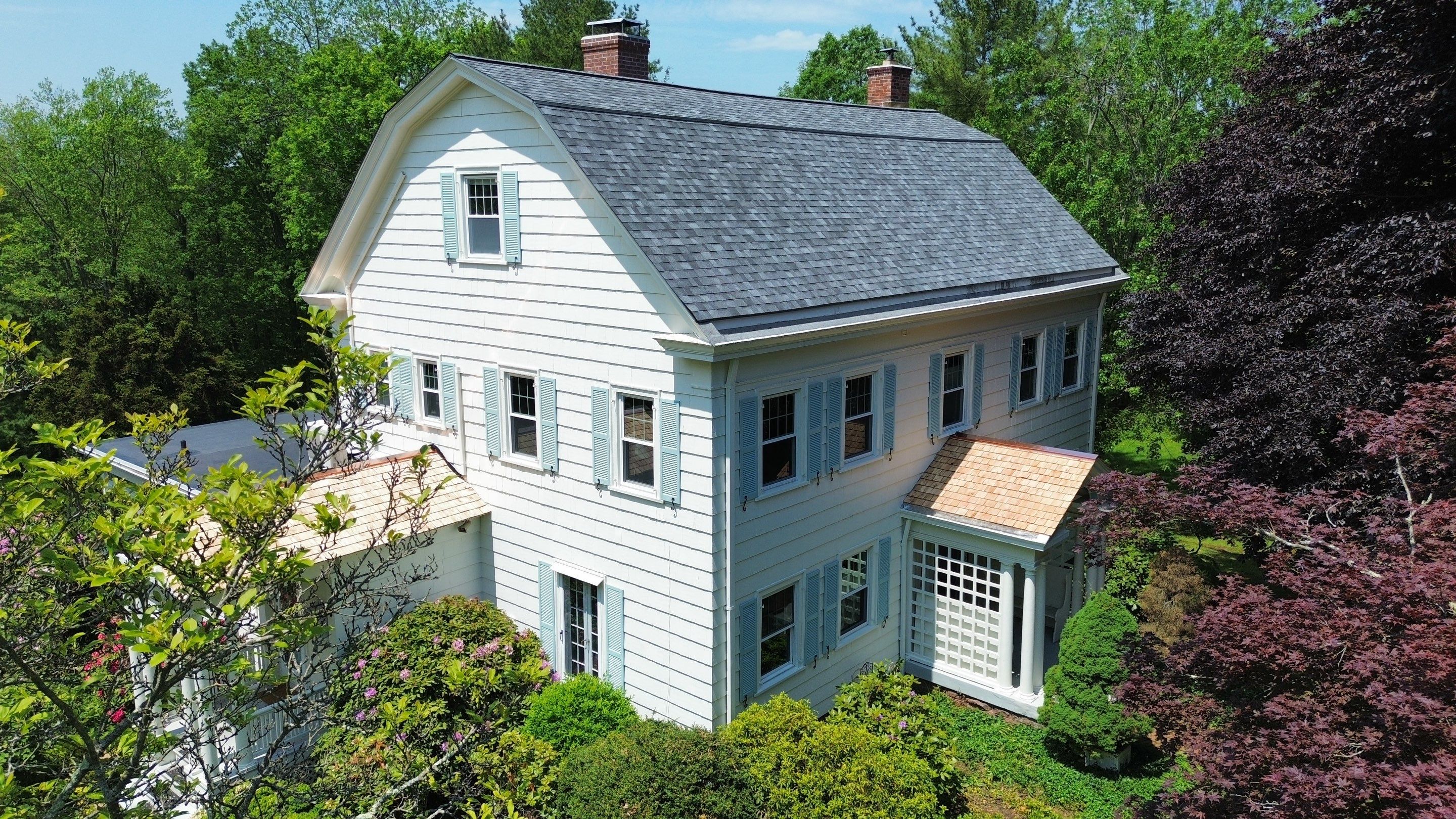 Owens Corning Duration: Slatestone Gray + Cedar Shingles + EPDM in Middletown by Golden Shield Roofing