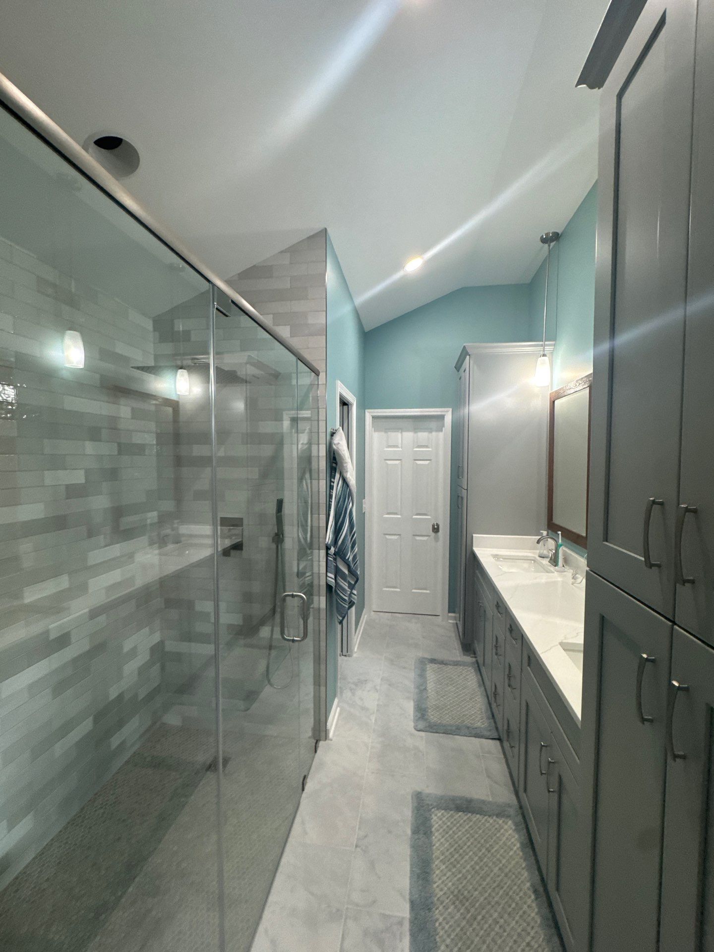 Modern Bathroom Remodeling in Decatur With Custom Tile Shower by Swift Home Renovations