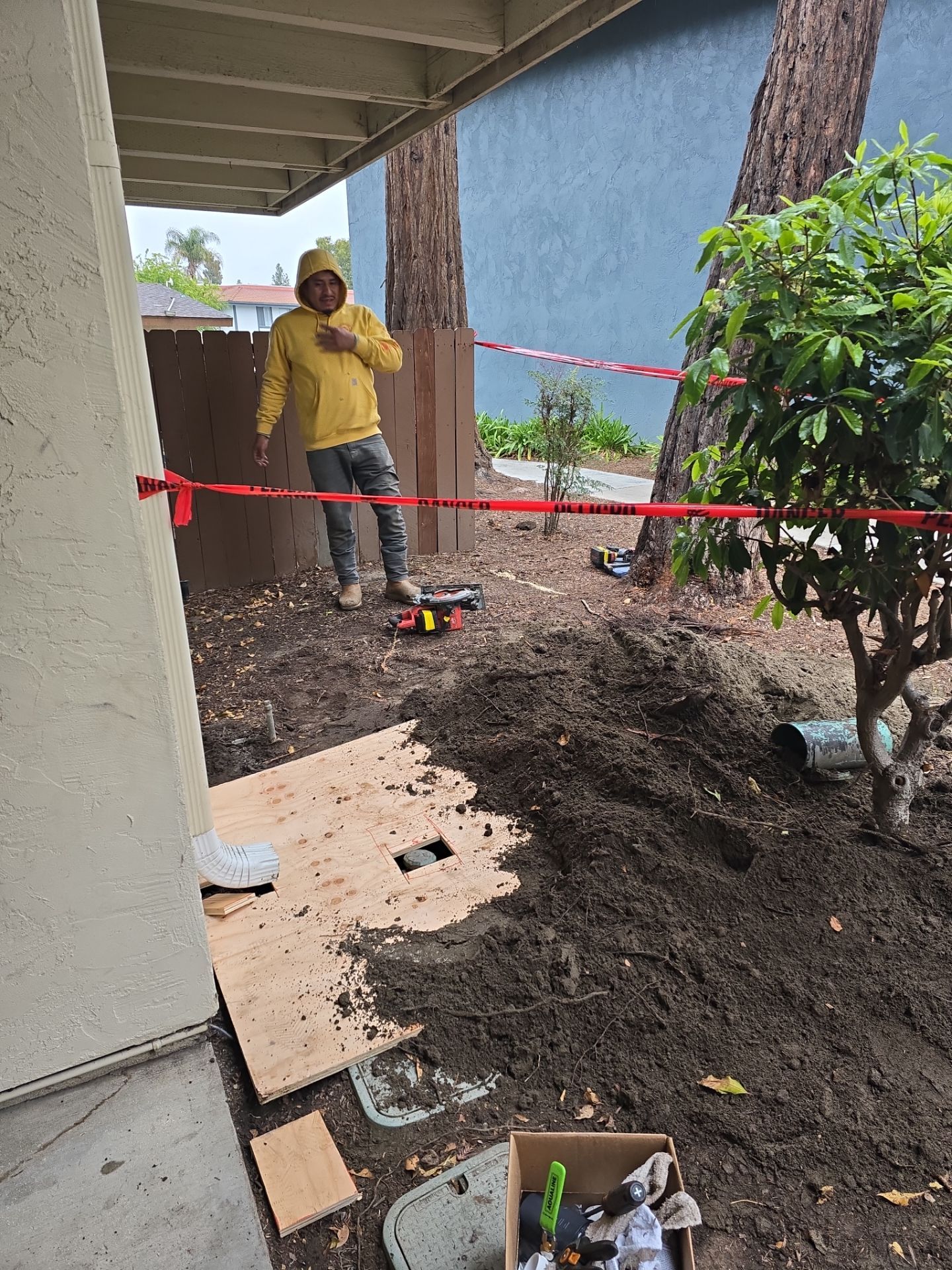 Installation of New Underground Piping by Us Plumbing 