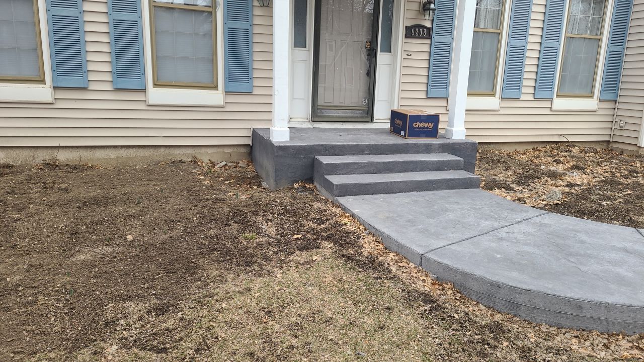 Front Yard Landscape and Retaining Wall by LAND ESCAPES LLC