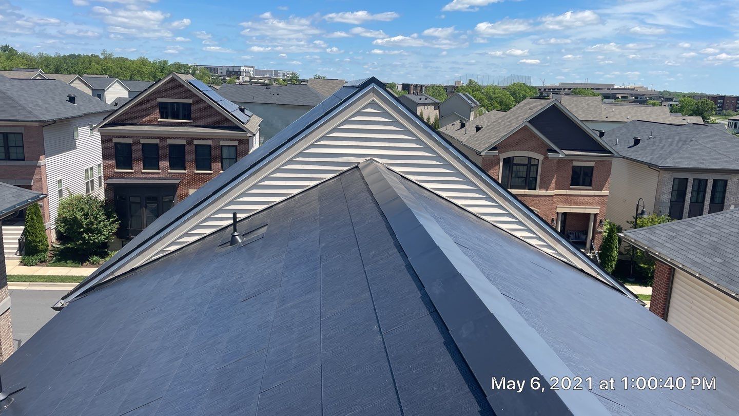 Tesla Solar Roof using Tesla Solar Roof V3 tiles by American Home Contractors