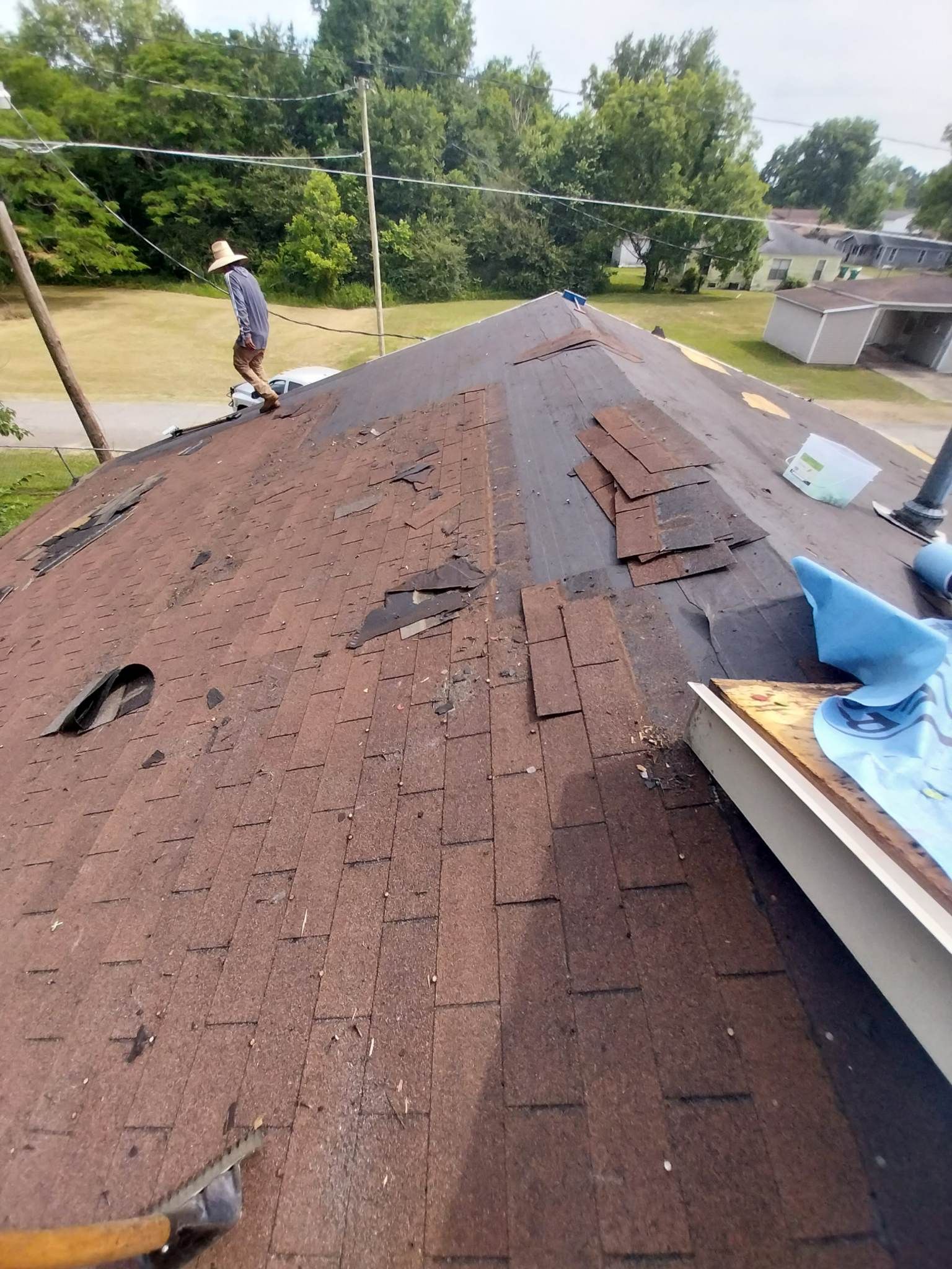 Storm Restoration Reroof: 25 Year 3-Tab Shingle by Hostetler Roofing