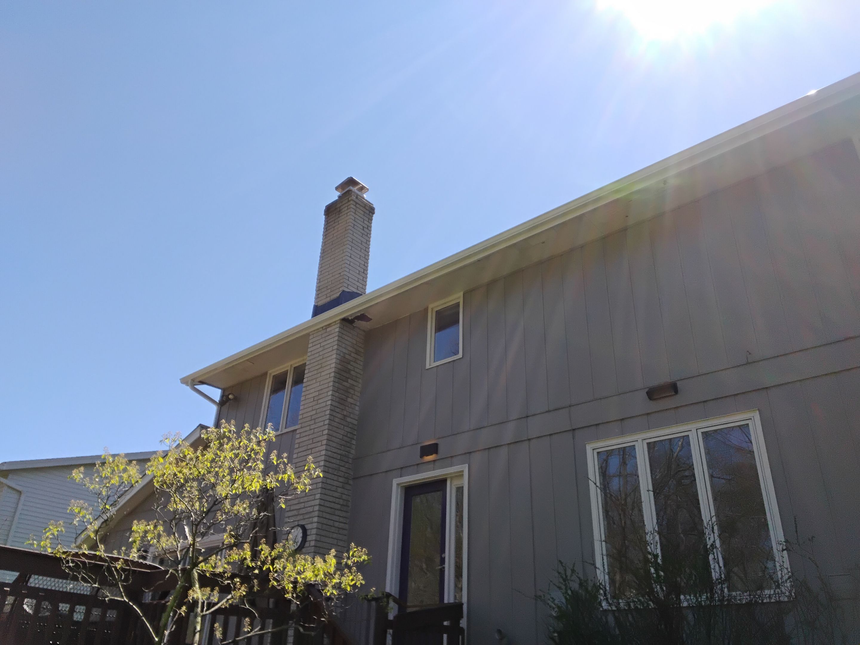 White K-Style Gutter installation in beachwood by Atlas Roofing & Restoration