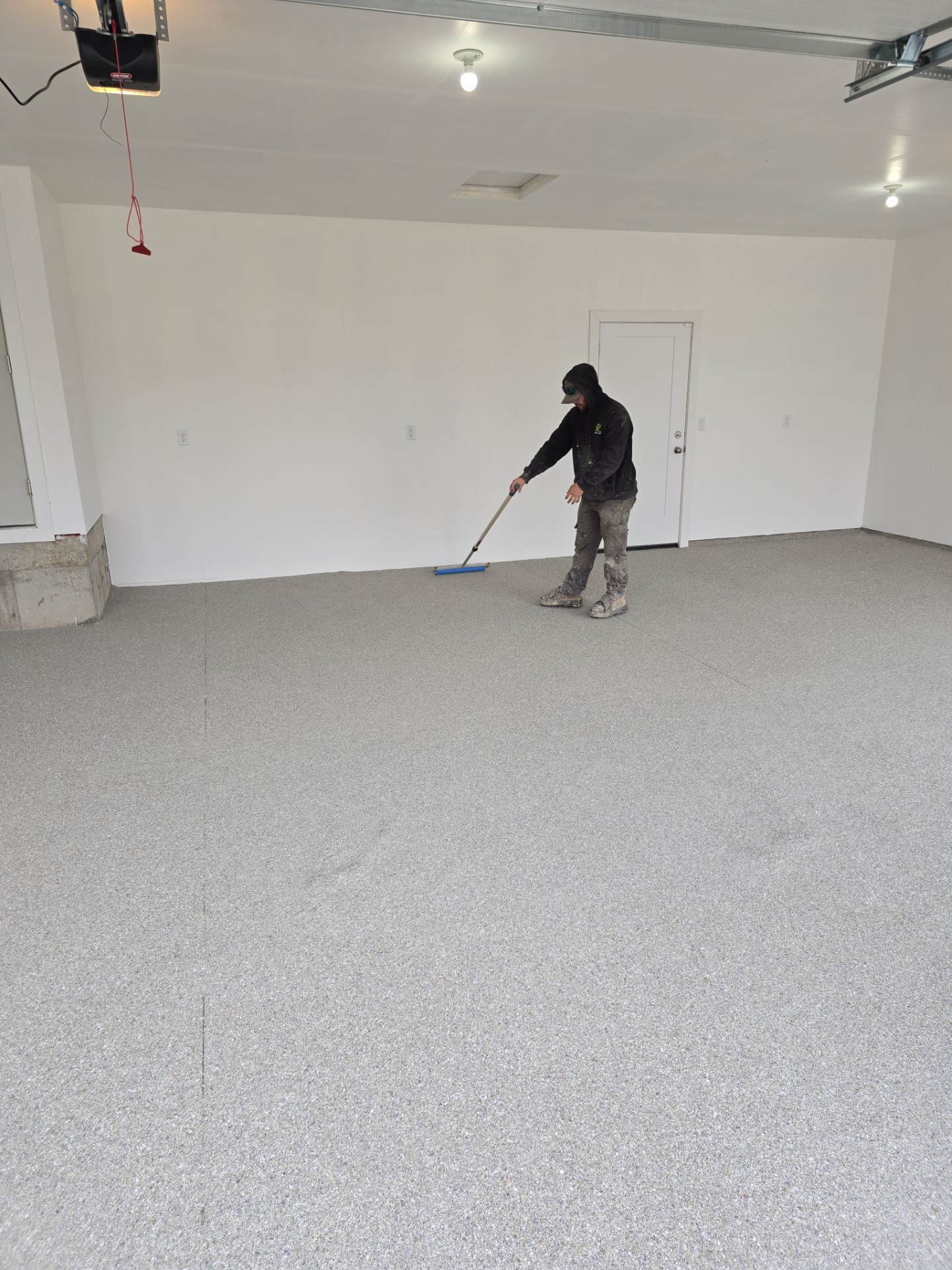 Garage Transformation using Travertine by Croc Coatings, LLC