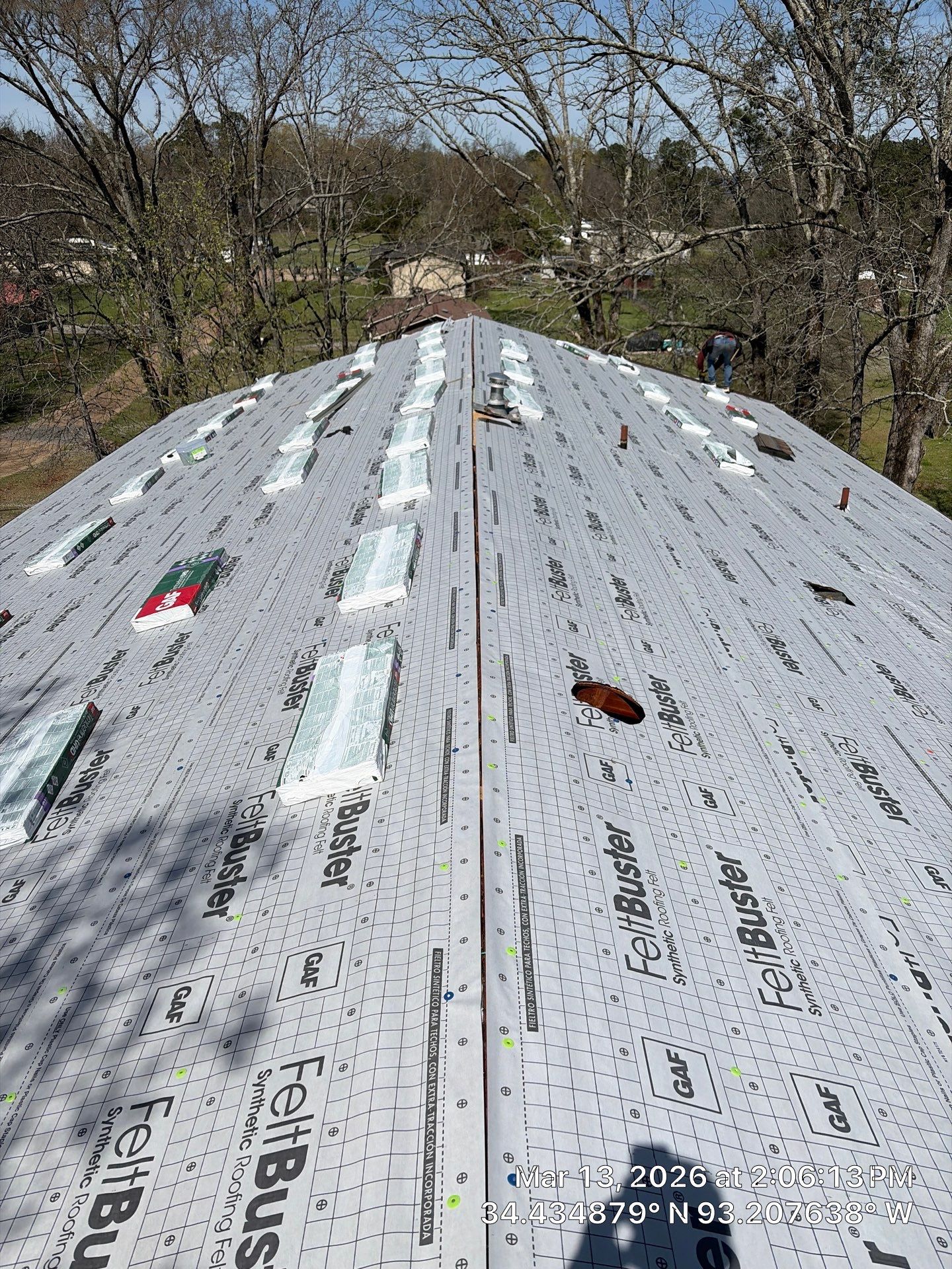 GAF Timberline UHDZ Shingle Roof Replacement and Decking Repair in Pearcy by Temple Roofing and Exteriors