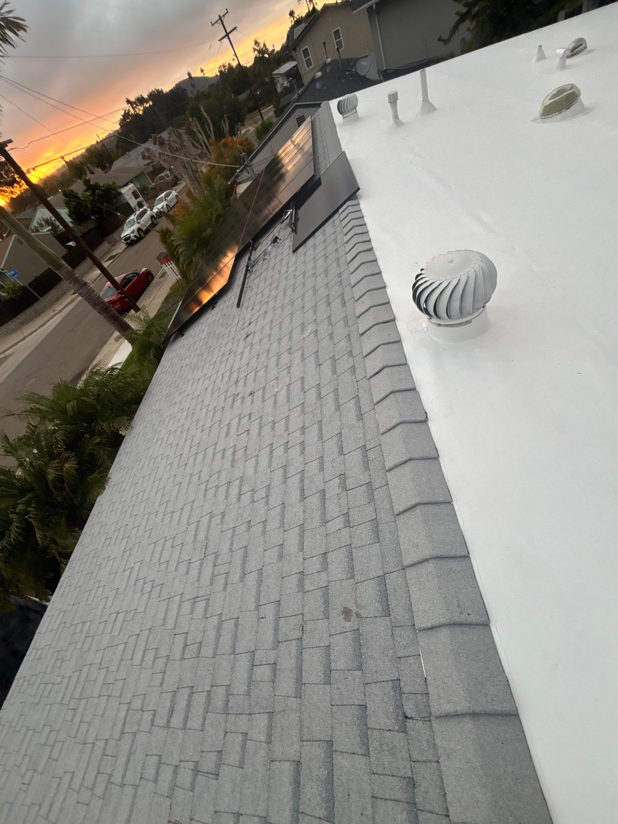 San Diego (Clairemont) Shingle & TPO Roof Replacement for Solar Installation by Zenith Roofing Services