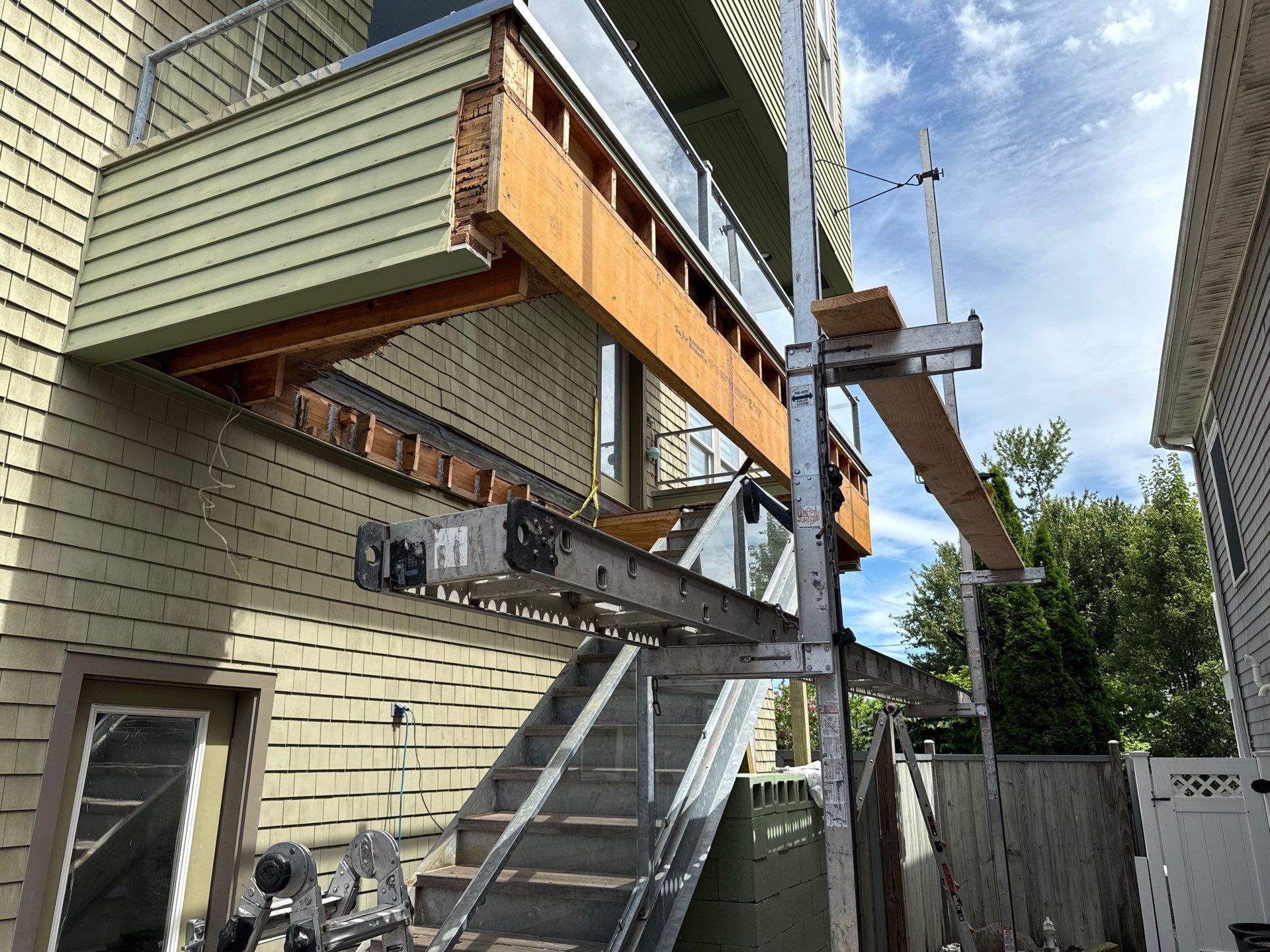 Deck Installation using Tanzite Stone Decking by A Plus Exterior