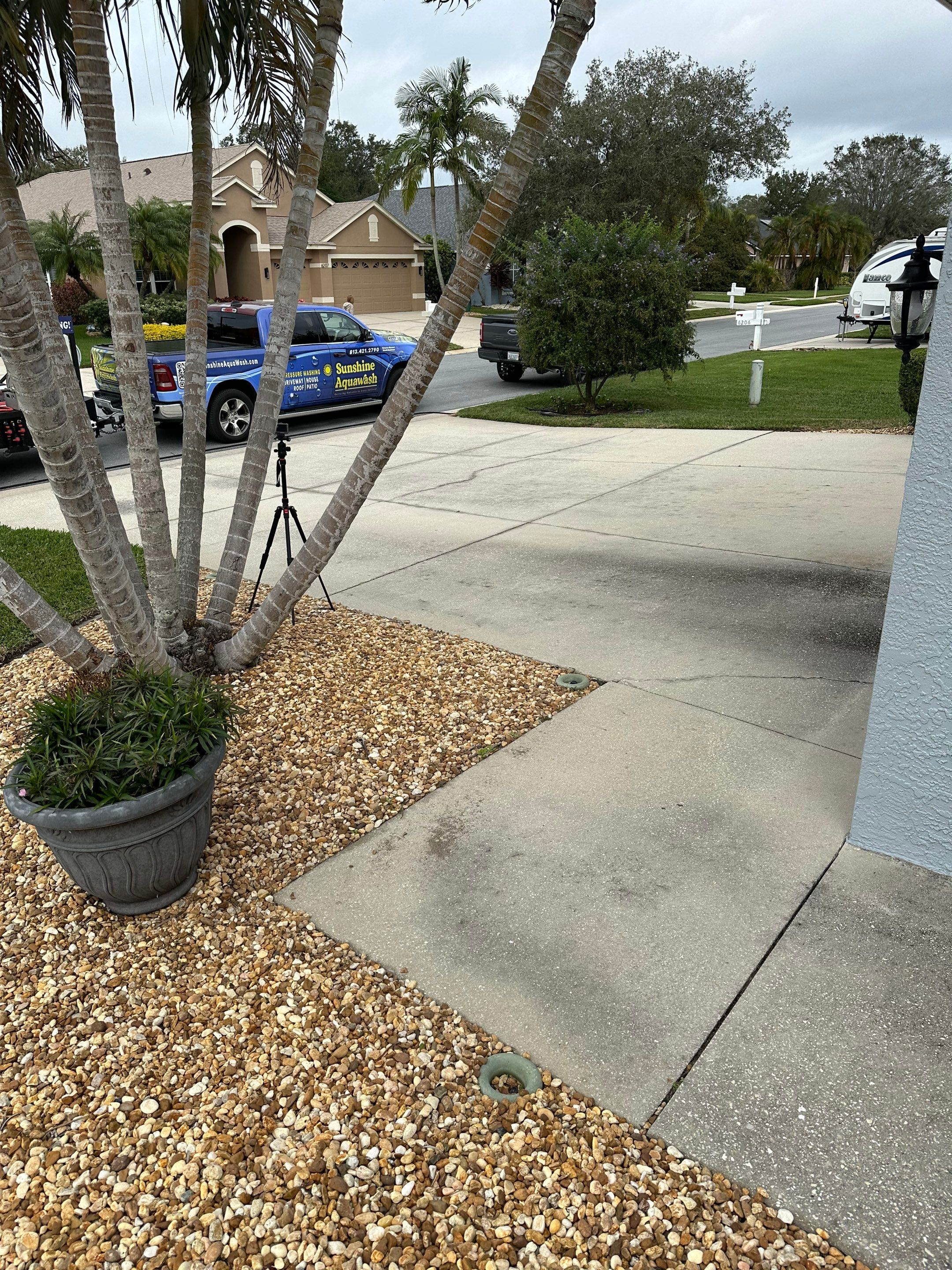 Concrete Driveway, Entryway & Street Curbing Cleaning in Fairways at Imperial Lakes, Palmetto, FL | Sunshine AquaWash by Sunshine AquaWash