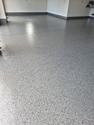 Slate Hybrid Polyaspartic Garage Floor Coating in Rathdrum, Idaho