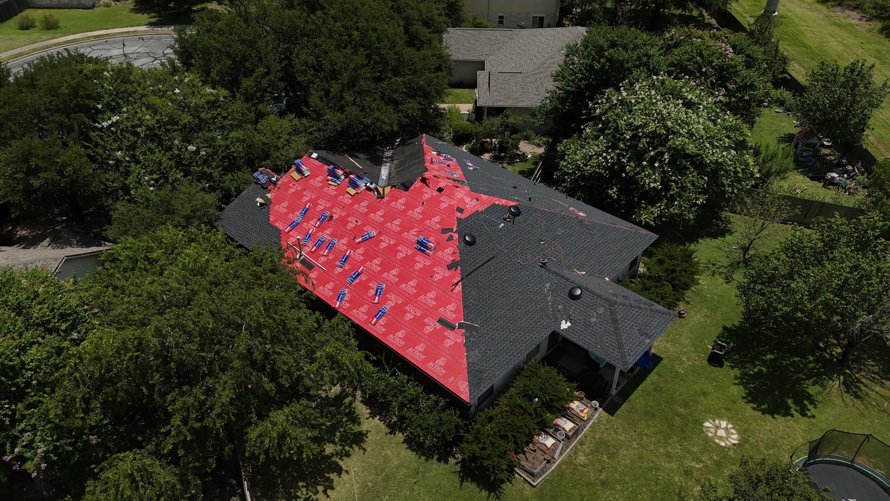Residential Roof Replacement using GAF - HDZ - Charcoal by Action Exteriors Austin