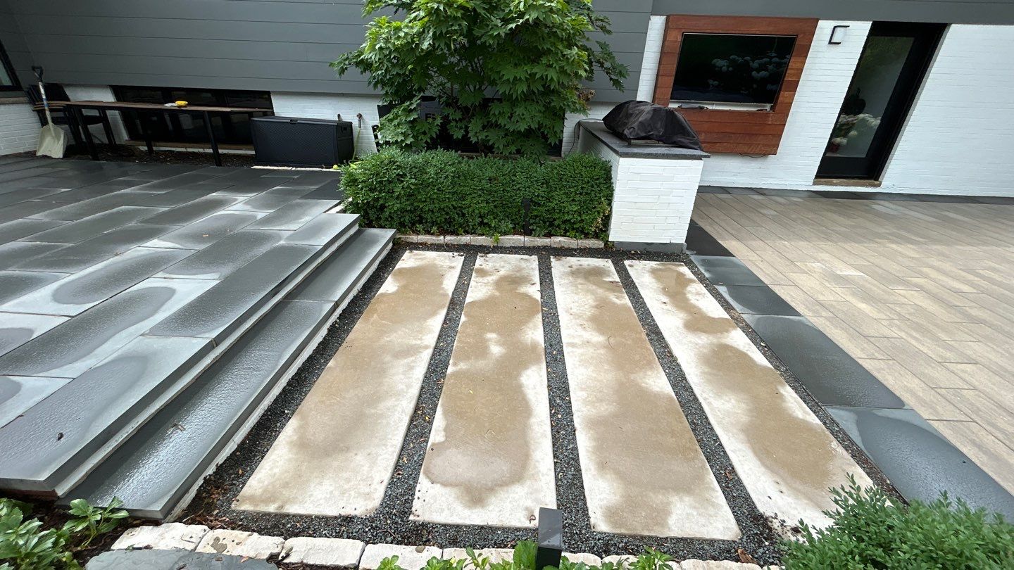 bluestone using Algaecide, soft wash soap by Northern Power Washing LLC.