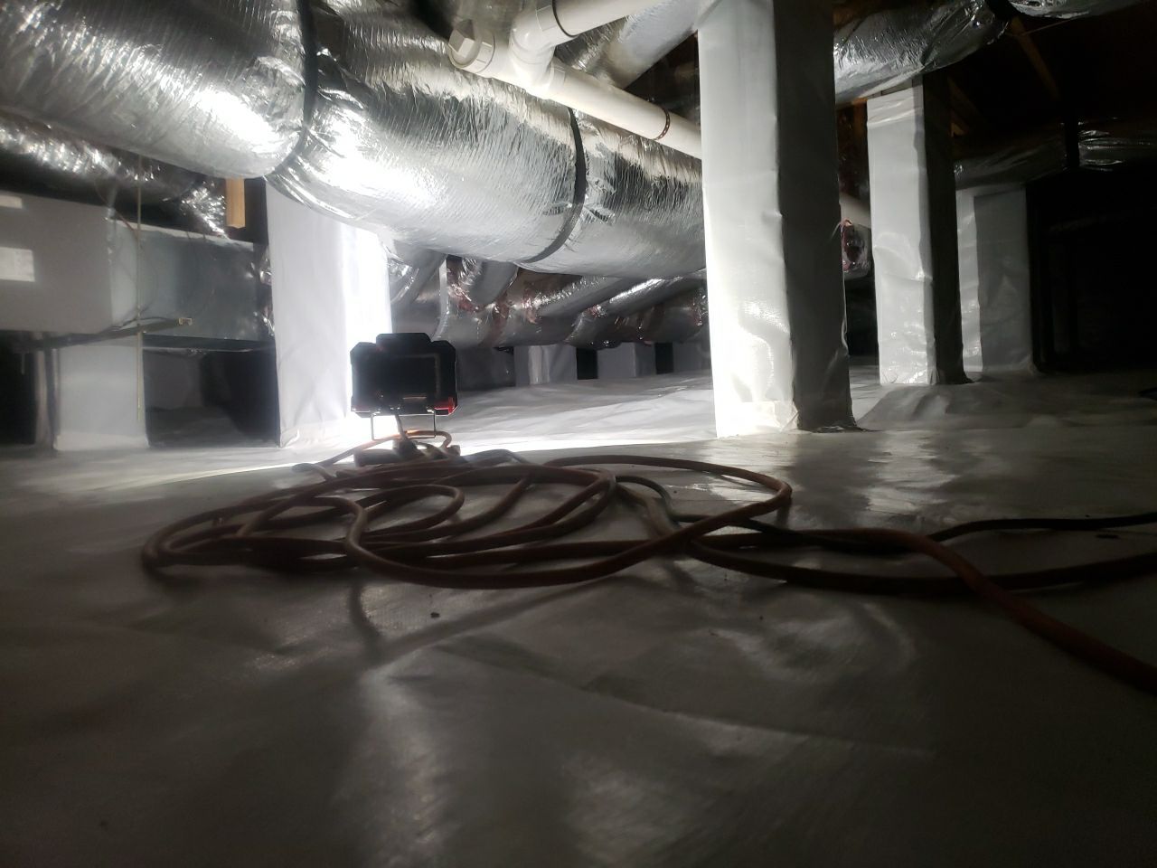 Crawl space encapsulation and exterior drainage by Power Wash Masters LLC