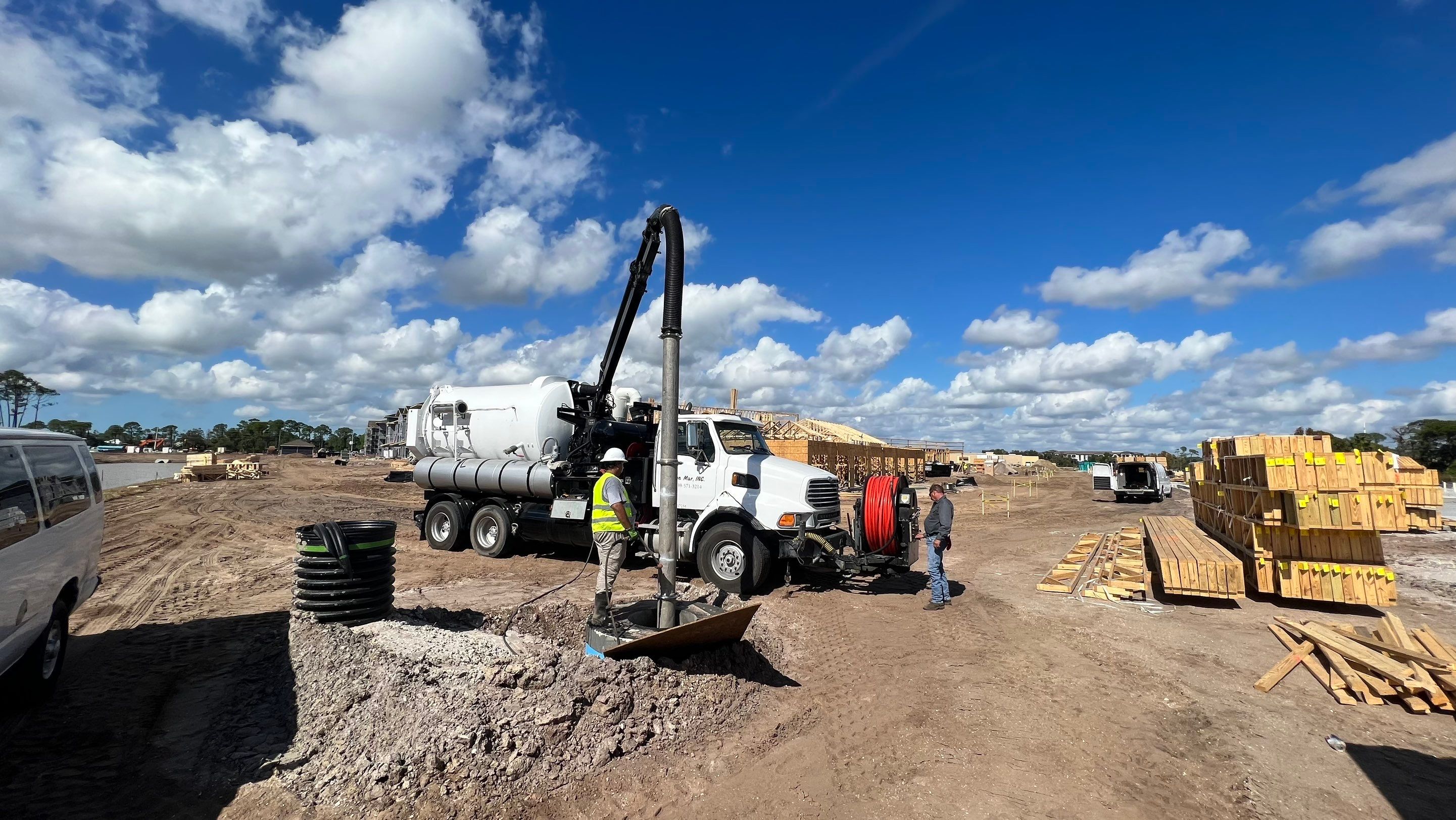 New Construction Sewer System Cleaning by APS Power & Water