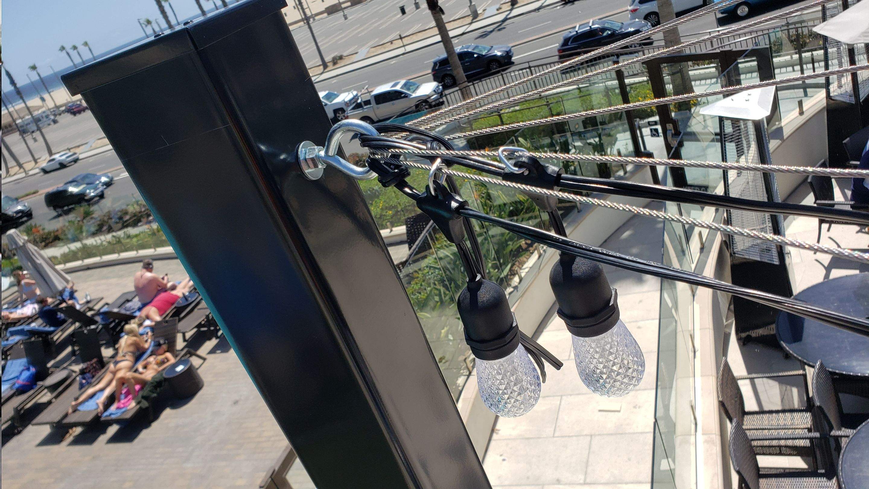 Hilton Waterfront Bistro Light Install by BrightLife Designs llc