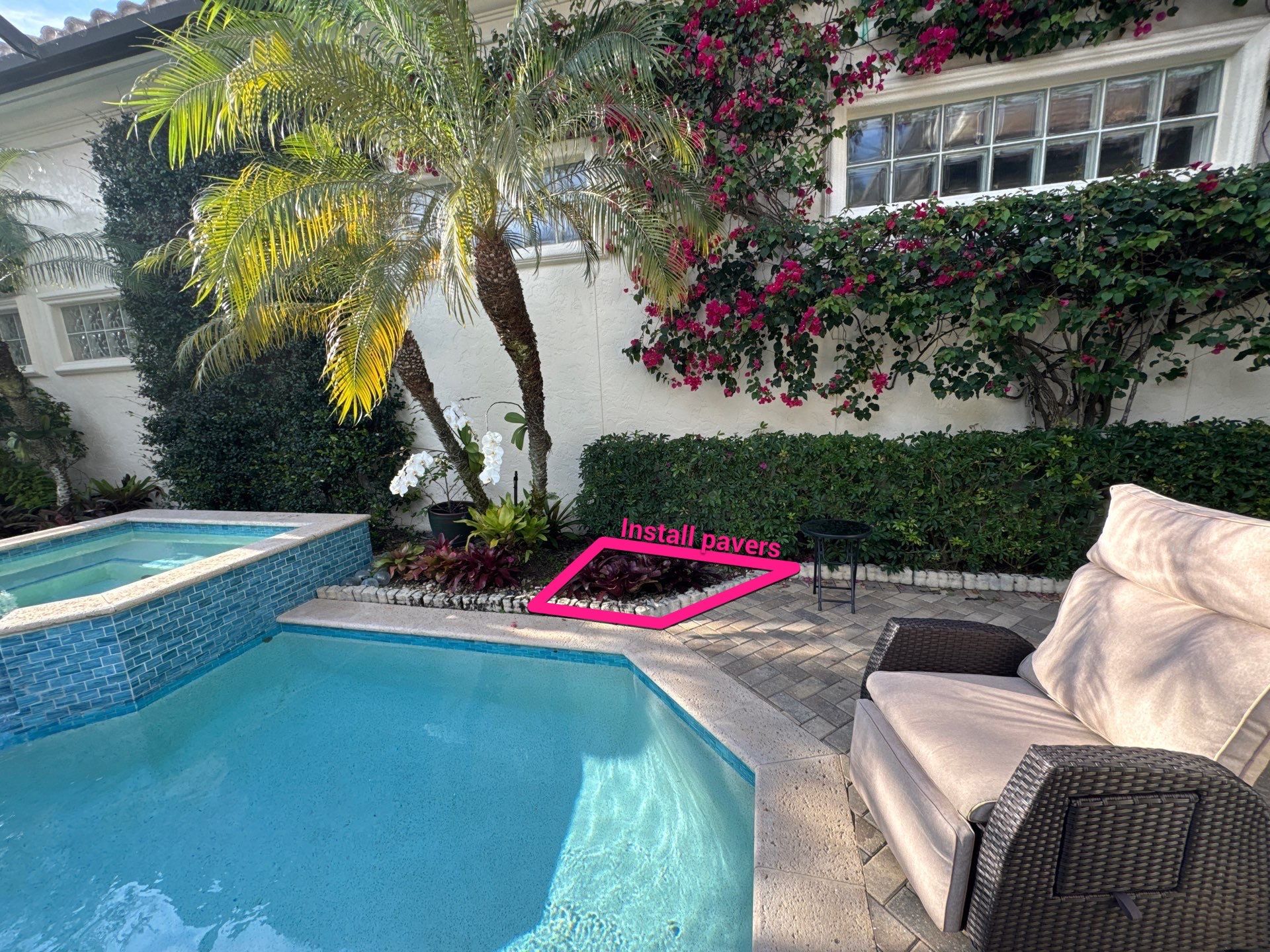 Pool Deck/Landscape/landscape lighting/pool coping/porcelain pavers/Pelican Marsh by Old Town Pavers Llc