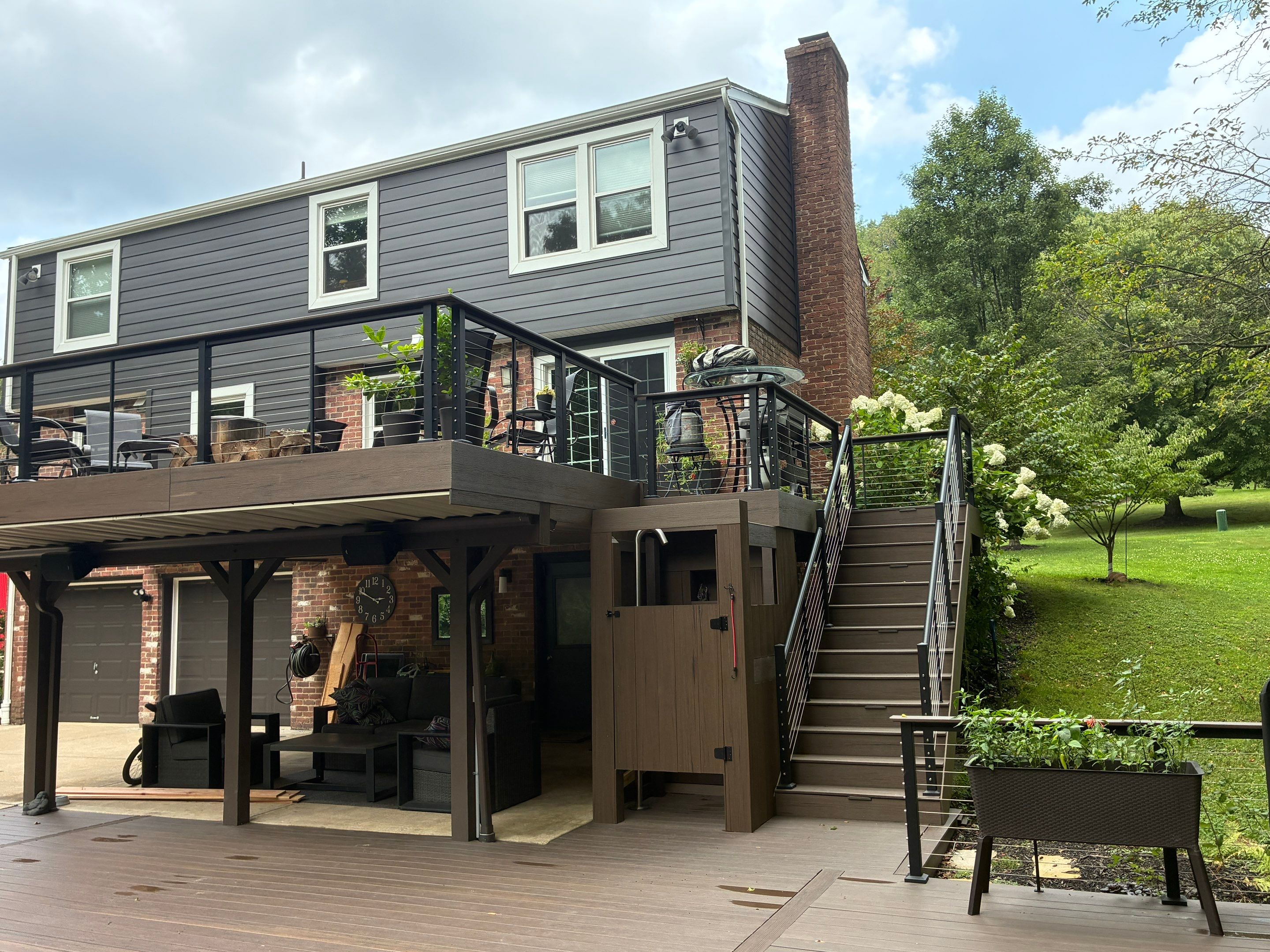 Ascend Siding Replacement and Custom Cedar Porch Renovation in Allison Park by Ideal Siding Pittsburgh