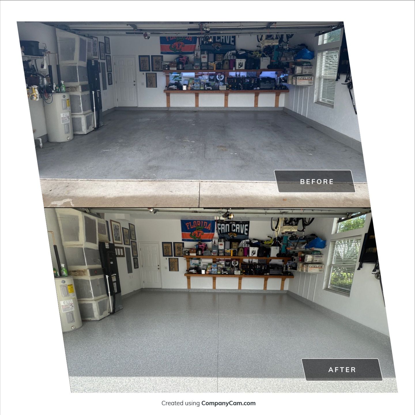 Garage Project in Newberry, FL in Tidal Wave by Cross Creek Concrete Coatings