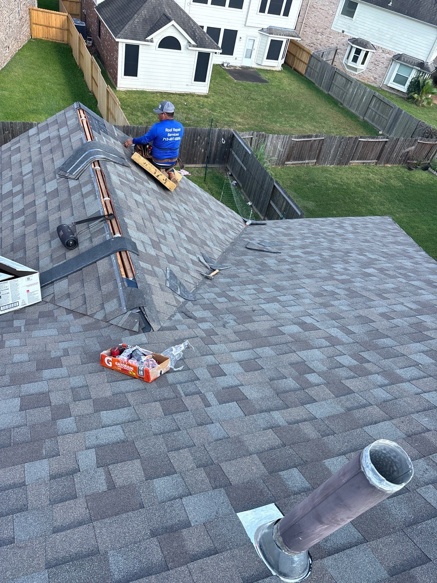 Residential Roofing Installation using Owen's Corning Duration (Lifetime) Shingles by Roof Repair Company