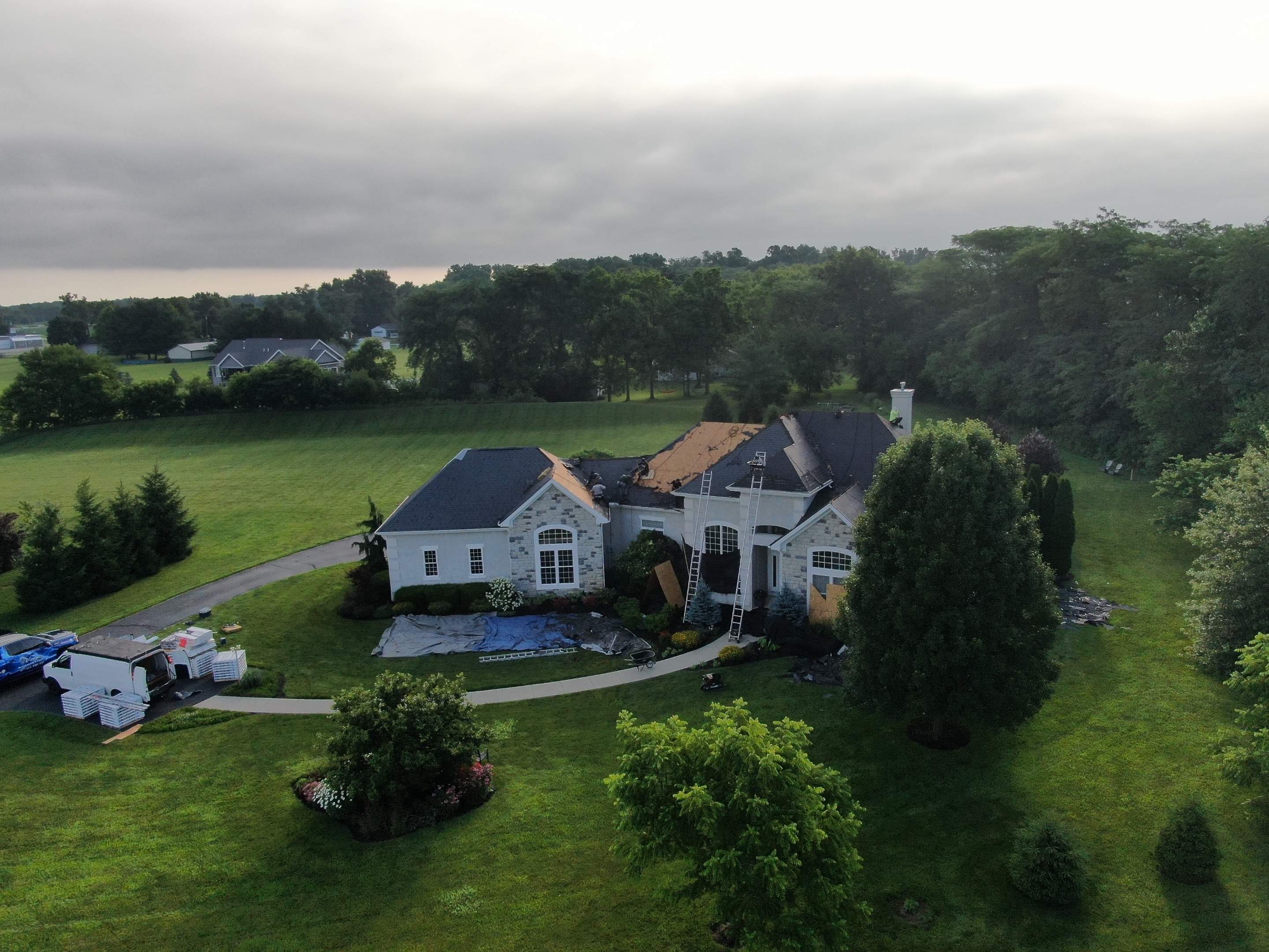 Residential Roofing Installation using Atlas Pinnacle Black Shingles by 614 Exteriors