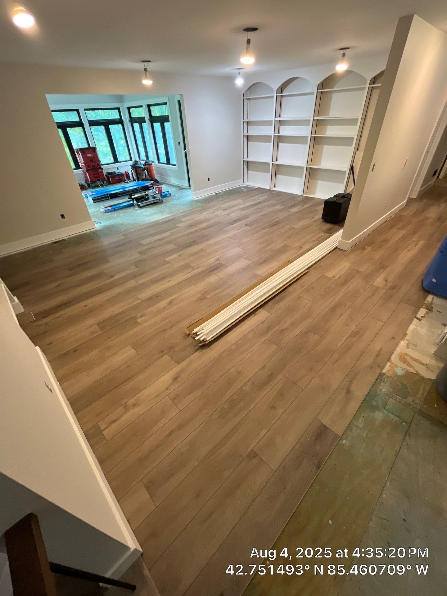 Installation of LVP in Middleville, Michigan by RTBaldwin Hardwood Floors