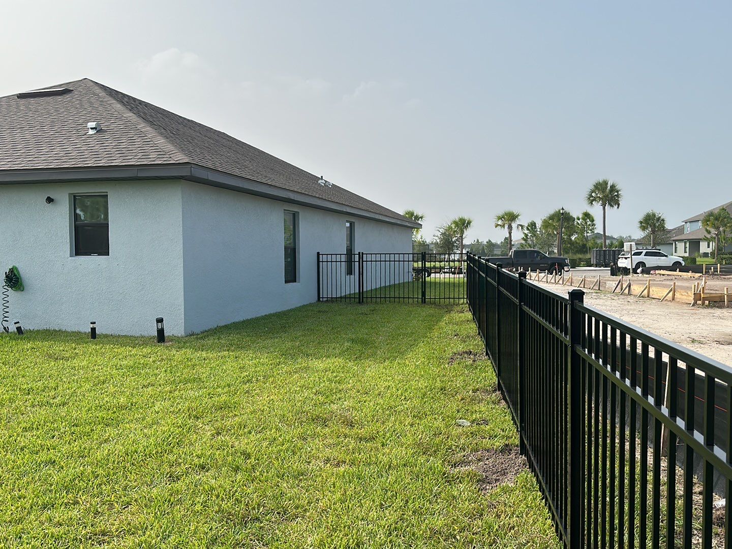 Aluminum Fence Installation using Black 3 Rail Aluminum Fence by Asap fence and gates, LLC