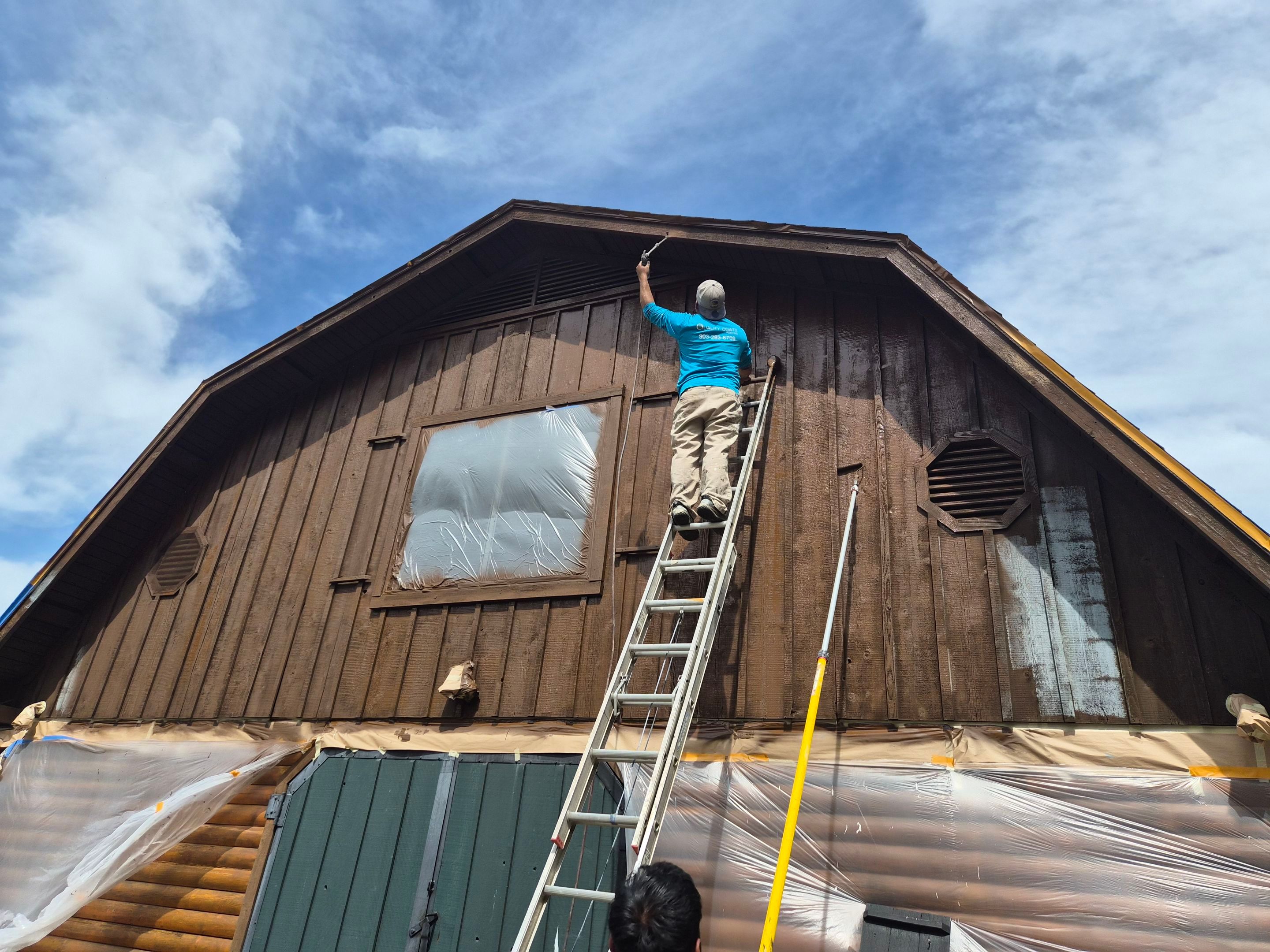 A Complete Exterior Refresh for a Custom Log Home & Property in Alba, Texas by Quality Coats Painting