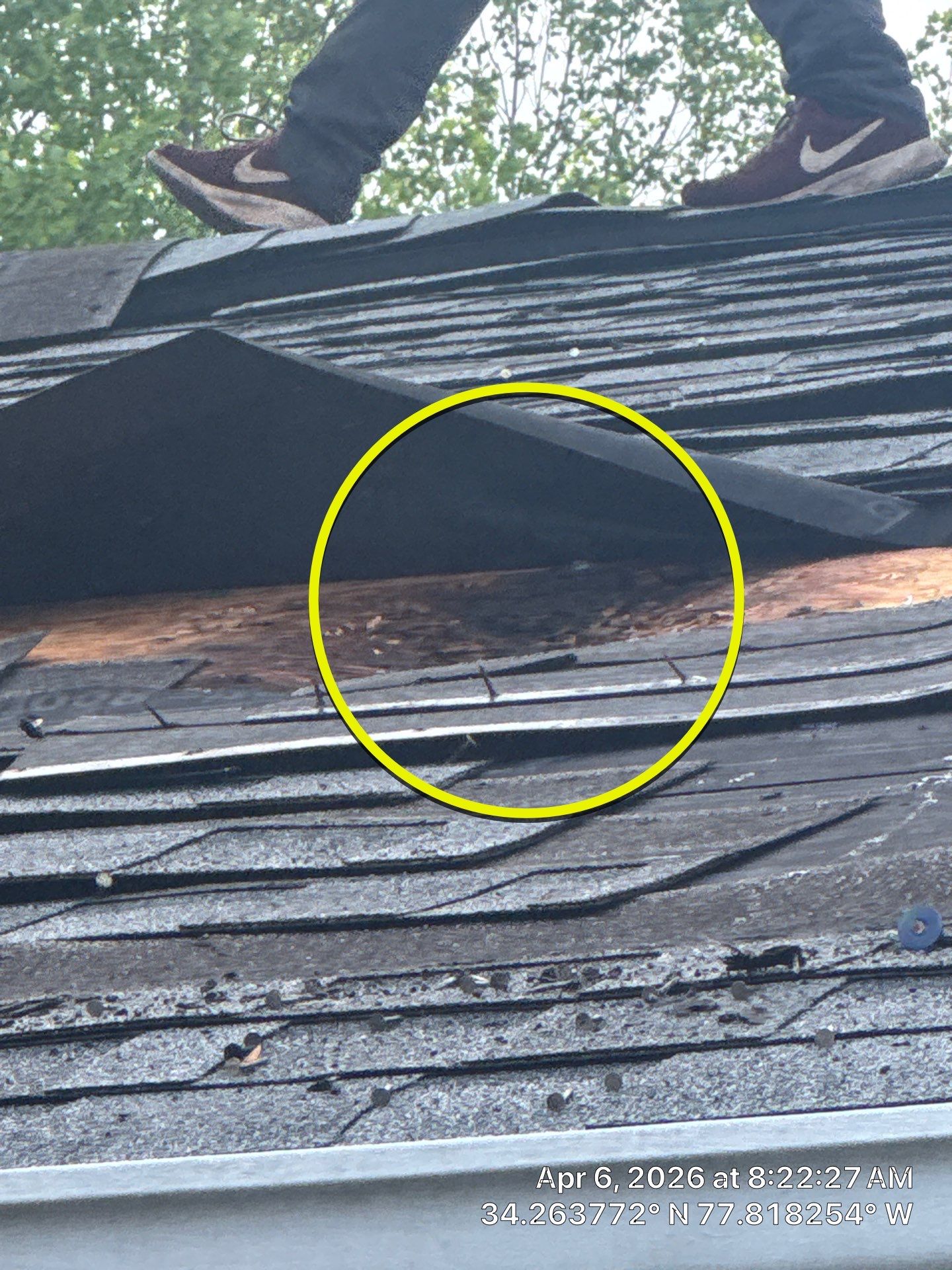 A 5-year-old roof that needed full replacement by North Carolina Roofs