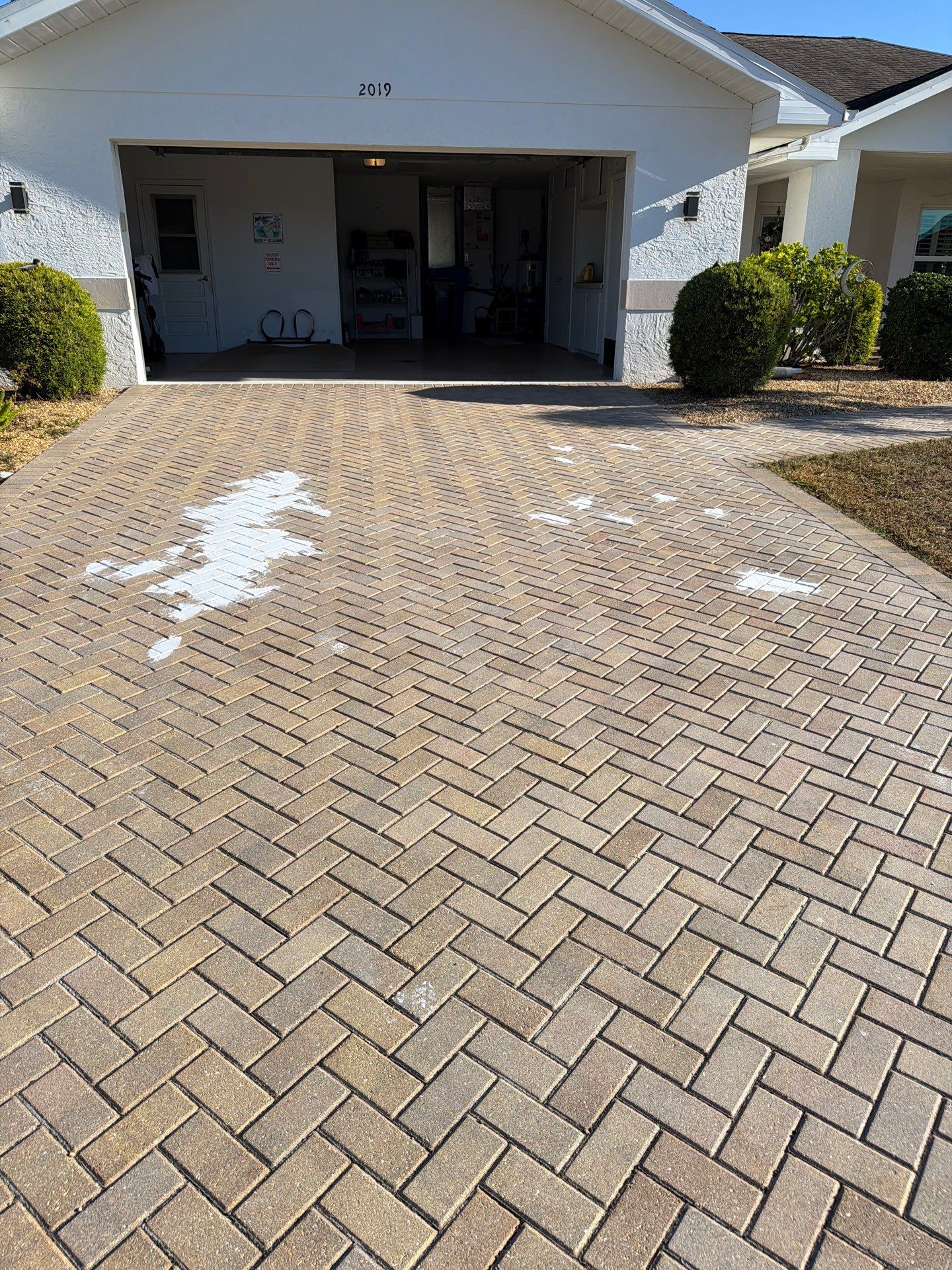 Restoring Herringbone Paver Driveway and Walkway in Sun City Center by Supreme Paver Experts