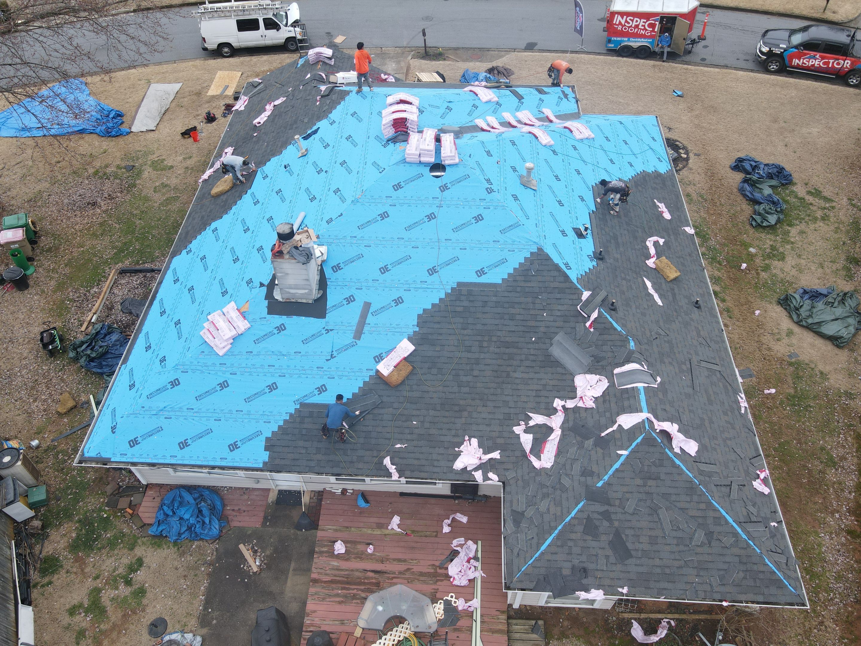 Residential Roofing Installation using Owens Corning by Inspector Roofing and Restoration
