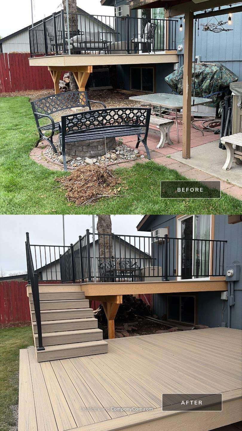 Add a platform deck below an existing elevated deck that was there prior by Home Helpers General Contracting