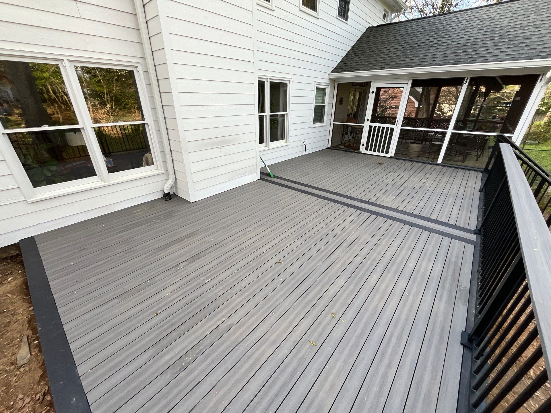 Deck Resurface using Deckorators Voyage Series and ALX Contemporary Cable Railing by Nelson Exteriors 