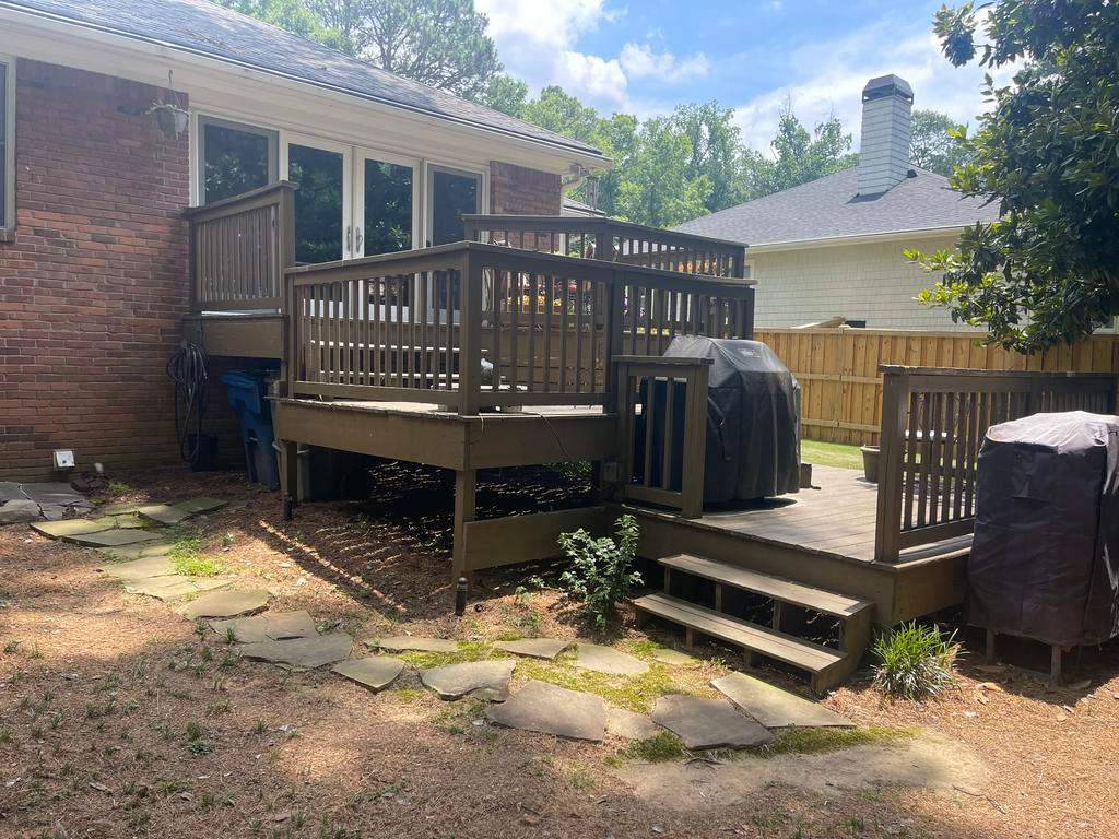 Wood Deck Resurface with Privacy Wall in Buckhead, GA by Nelson Exteriors