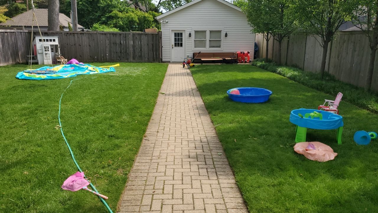 Brick patio repair, clean sand and seal by Northern Power Washing LLC.