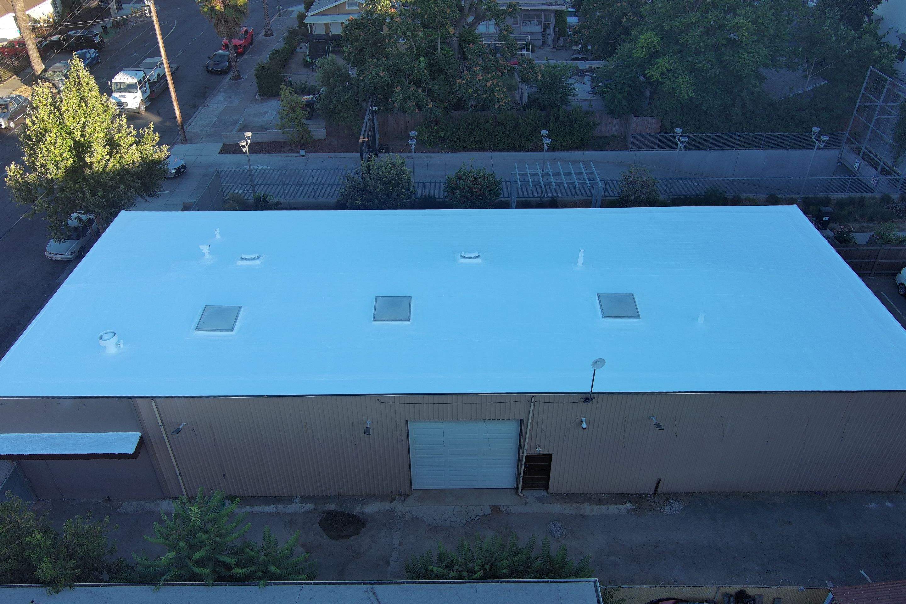 Foam Refurbish using Conklin Benchmark/PUMA XL coatings and spray foam by Straight Edge Roofing Inc