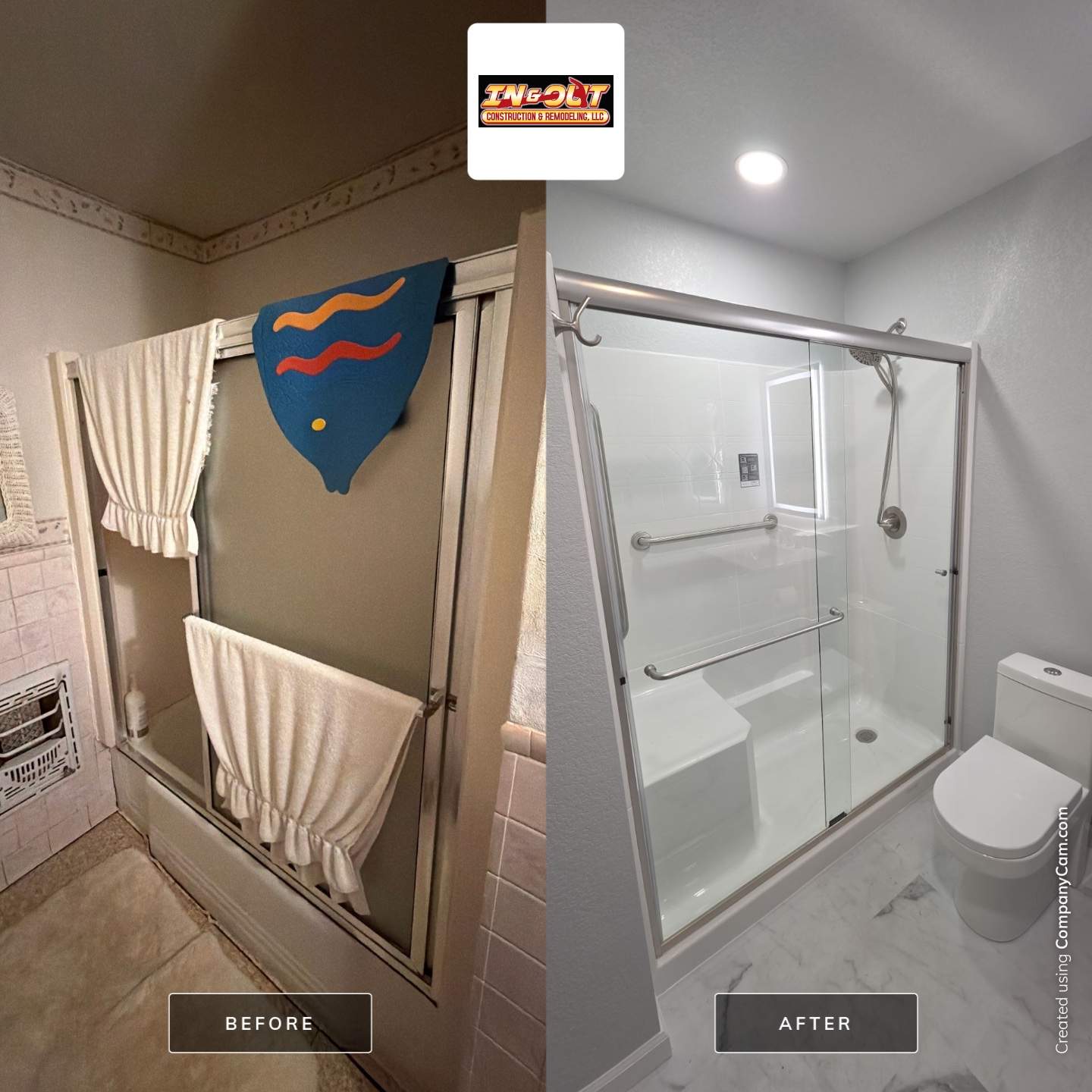 Bathroom remodel by In & Out Construction & Remodeling, LLC