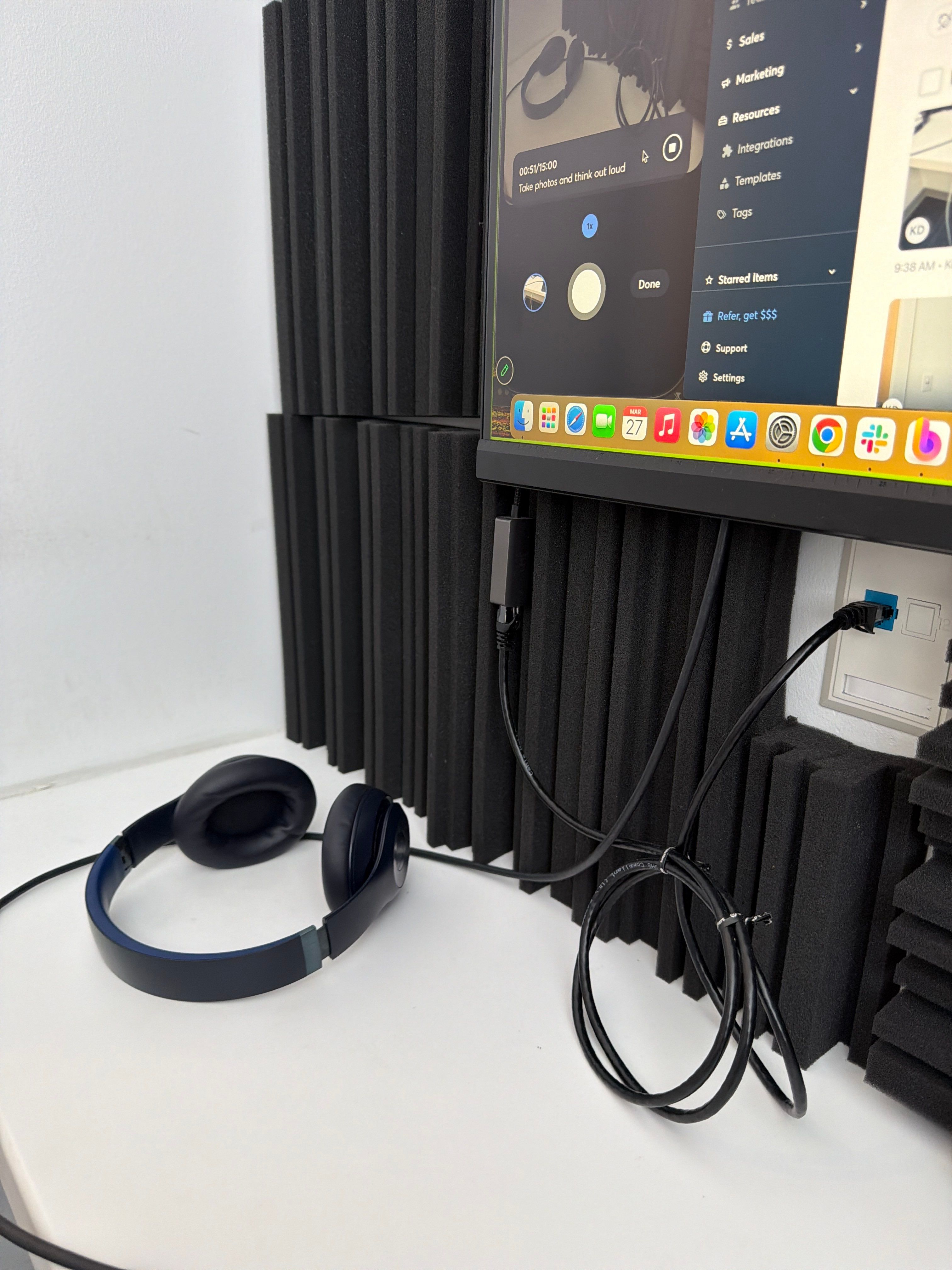 Acoustic Foam Panel Installation for Sound Dampening by CompanyCam Sales Demo