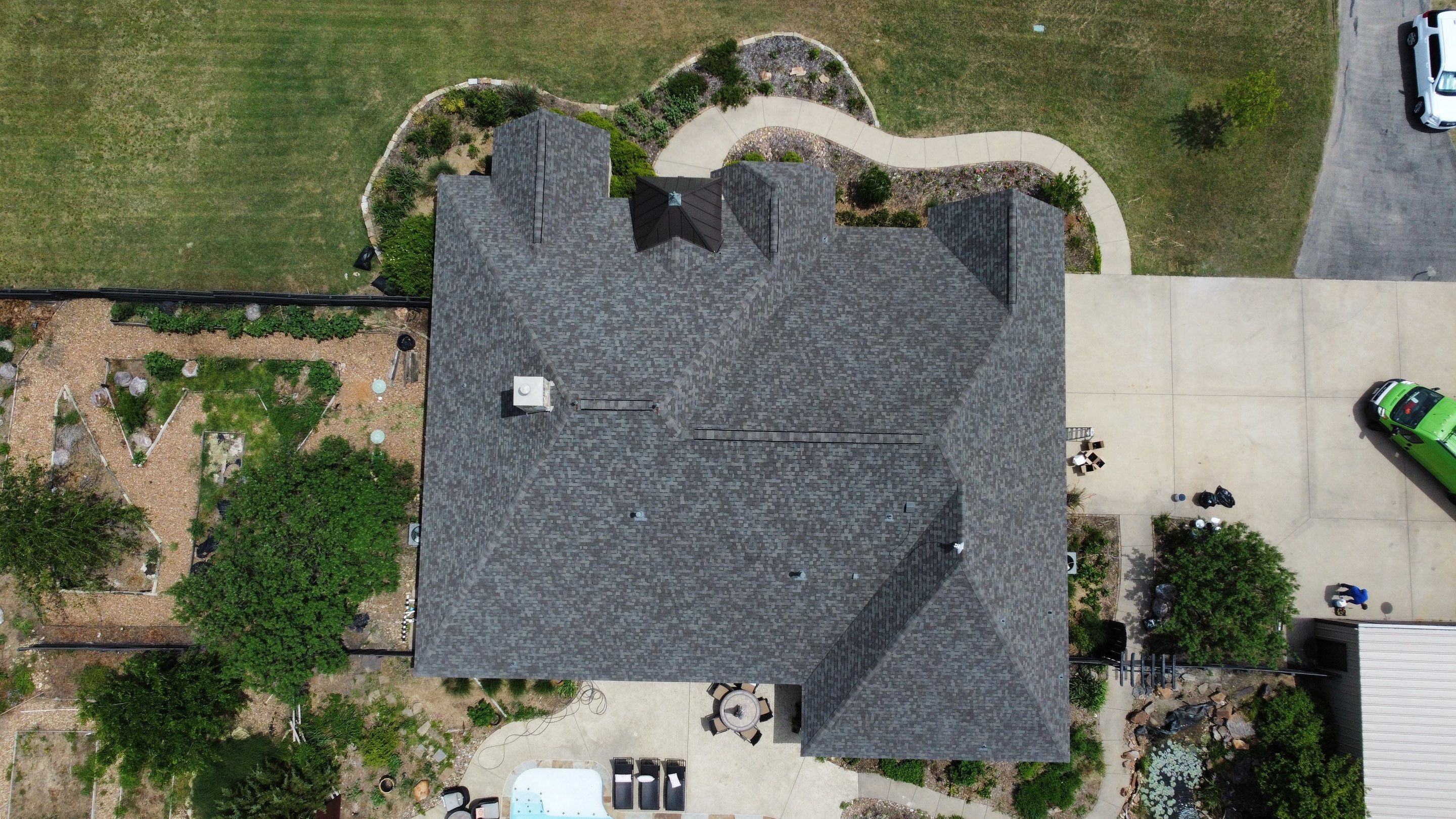 Final Roof Drone Shots by First Out Roofing 