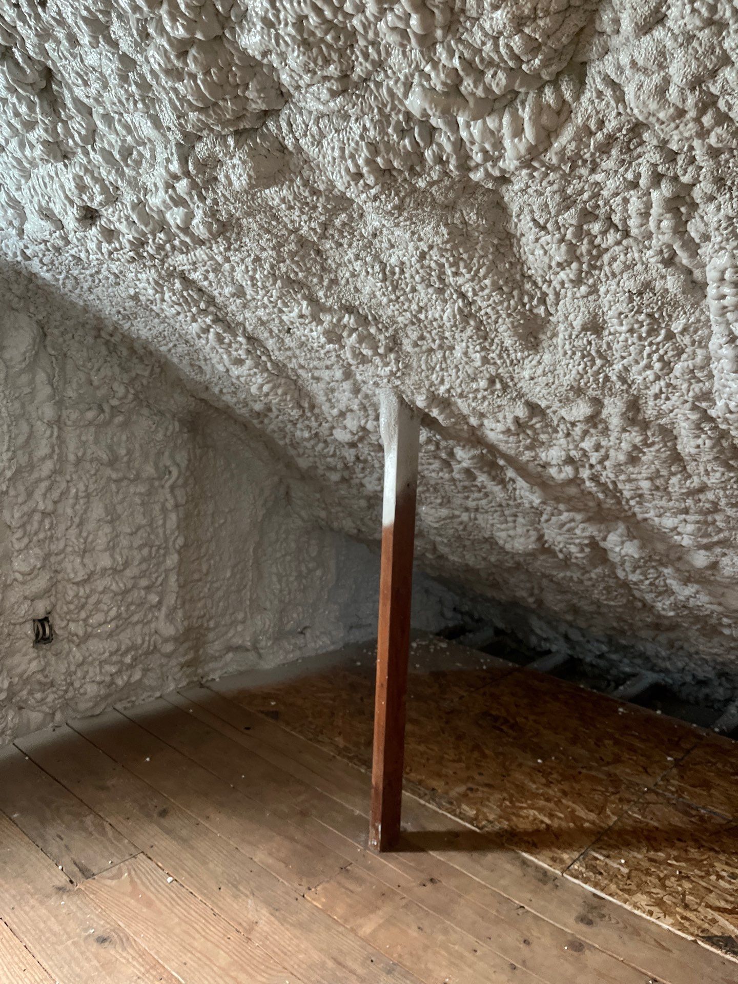Attic Insulation using open cell spray foam by NYS Foam & Energy