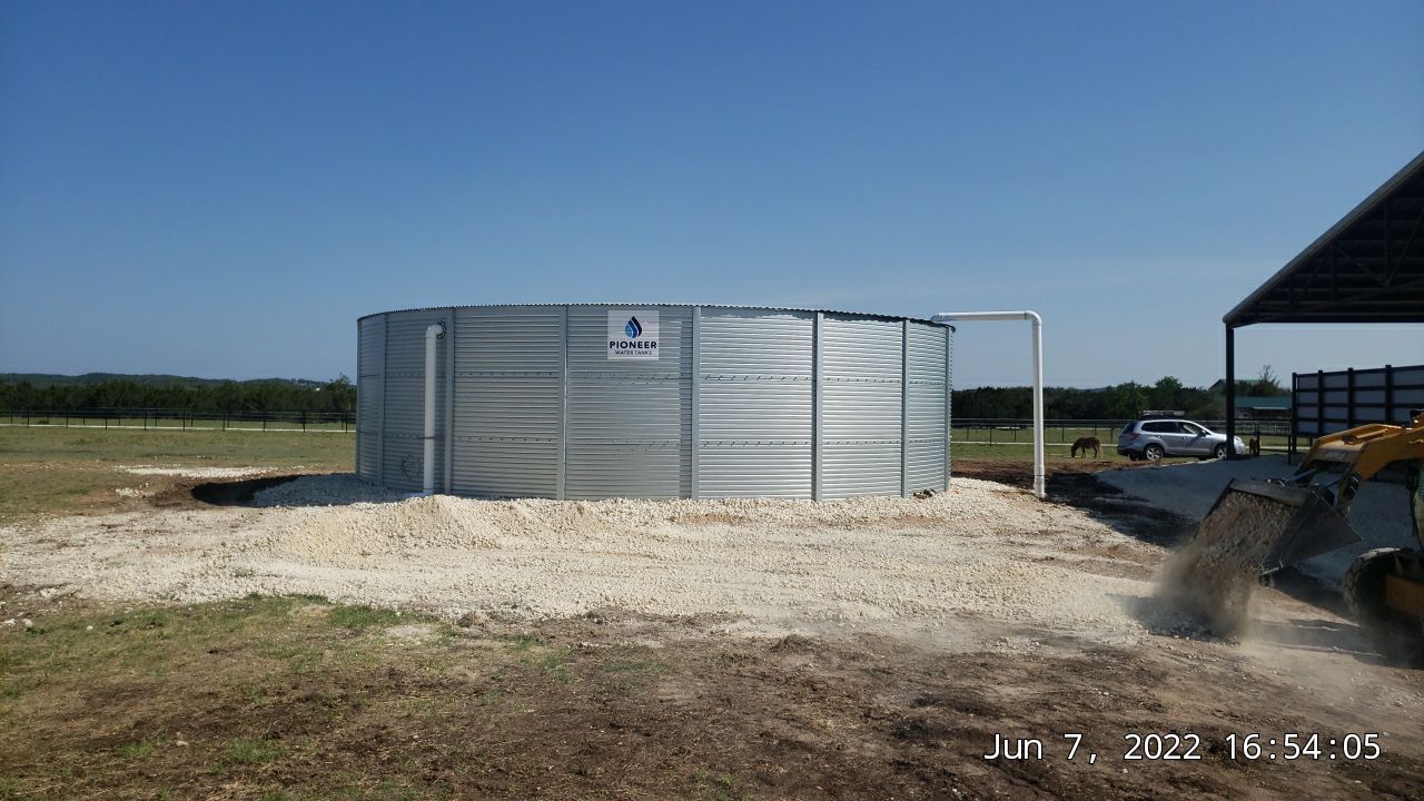 100K gallons for the horses and their arena! by Hill Country Rain Water