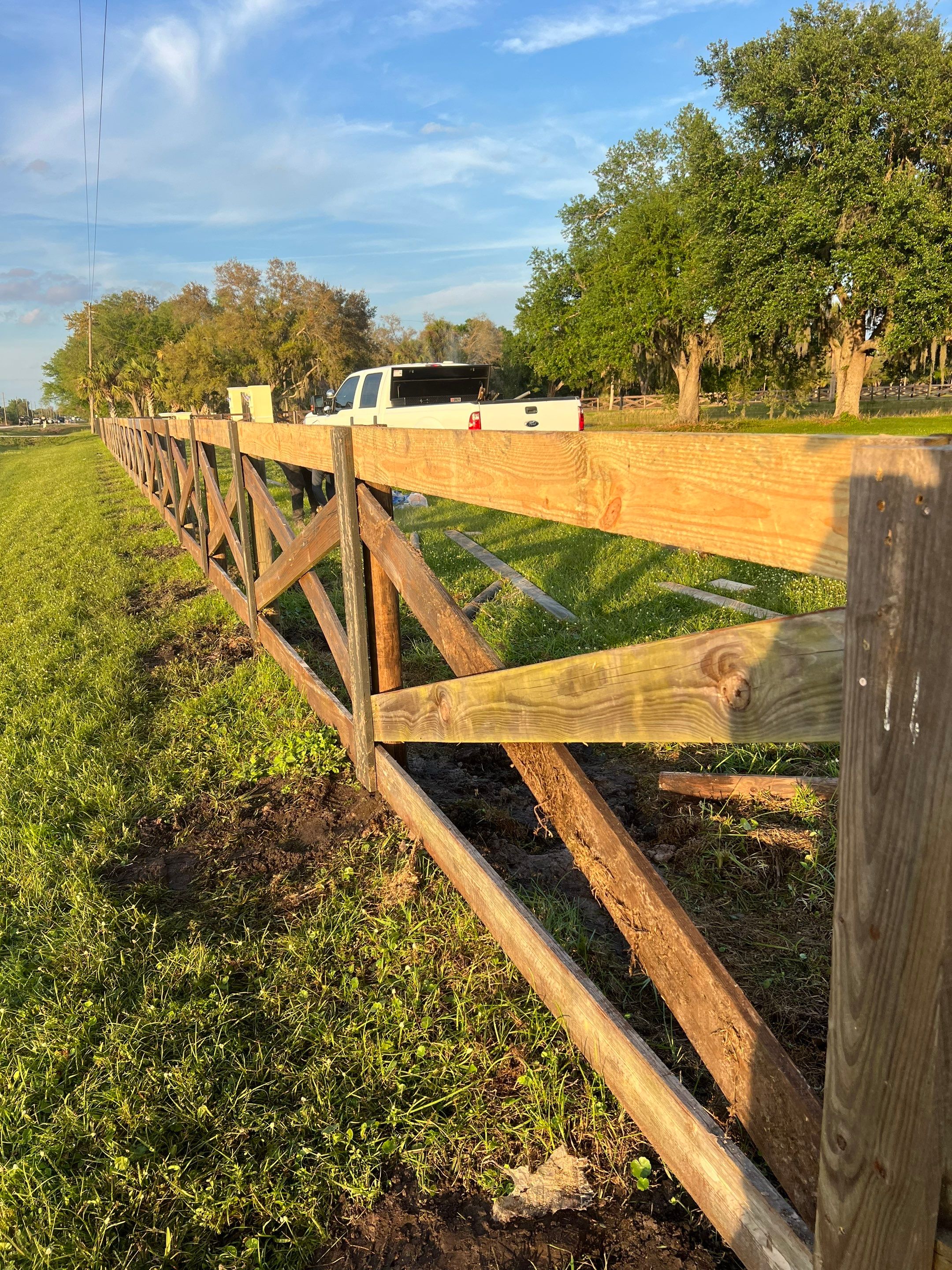 Wood Fence Installation using 4FT Cross Buck  by Asap fence and gates, LLC