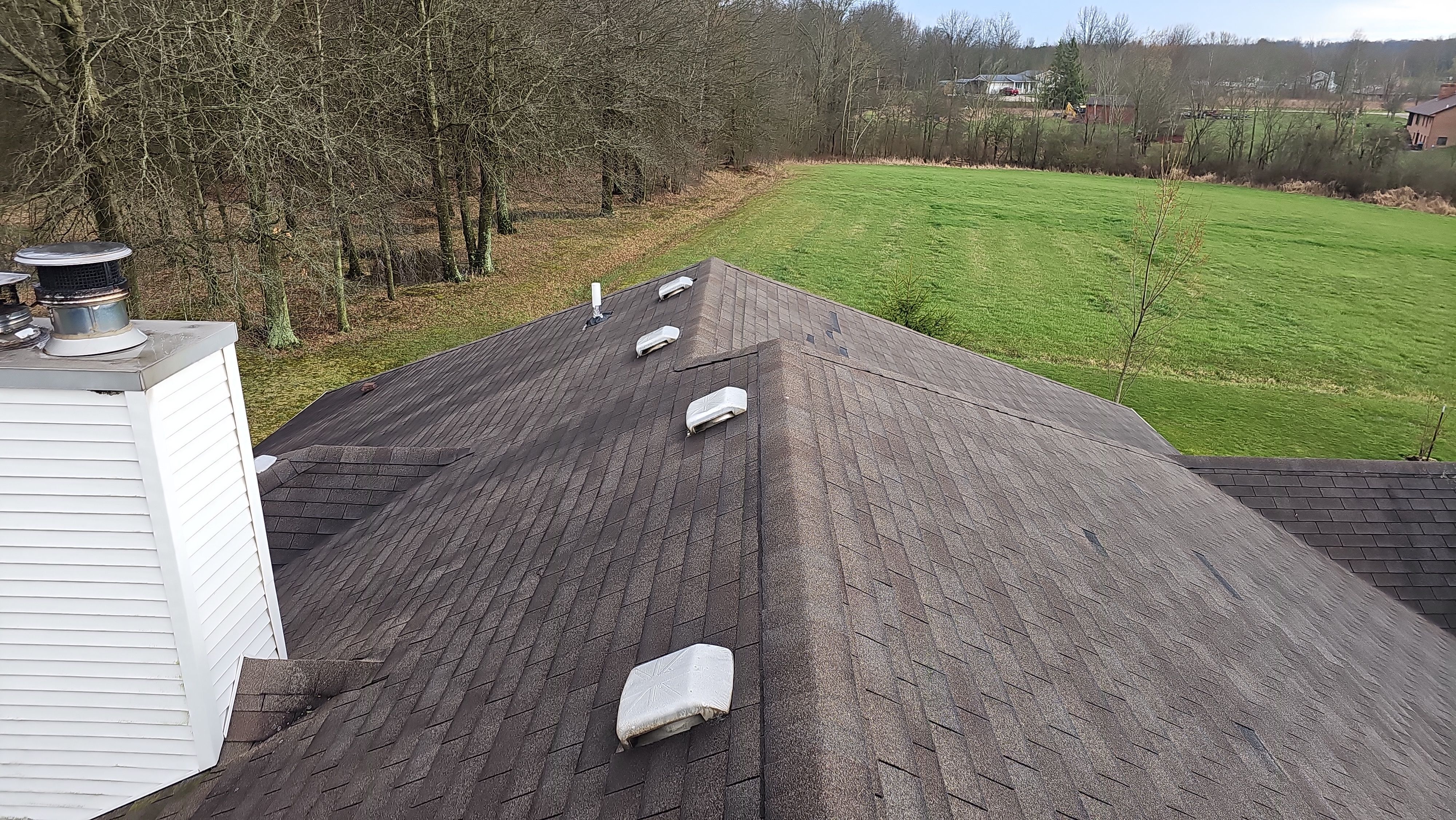 Atlas Pinnacle, Color, Weathered Wood, Drip Edge, Color, Royal Brown by Eagle Eye Roofing